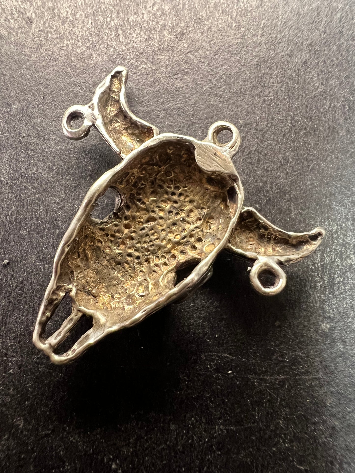 Vintage Sterling Silver Bull Skull Pendant Charm Jewelry Finding