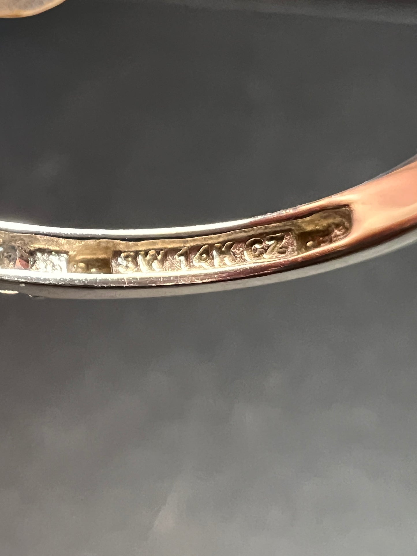 Vintage 14K White Gold Cushion Cut CZ Engagement Ring Size 7