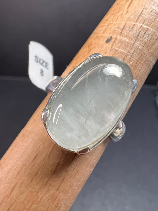 NEW Chatoyant aquamarine sterling silver ring size 8