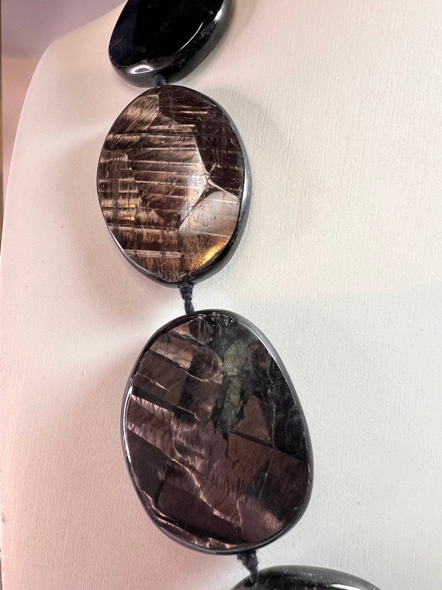 NEW Hypersthene necklace in gold over bronze