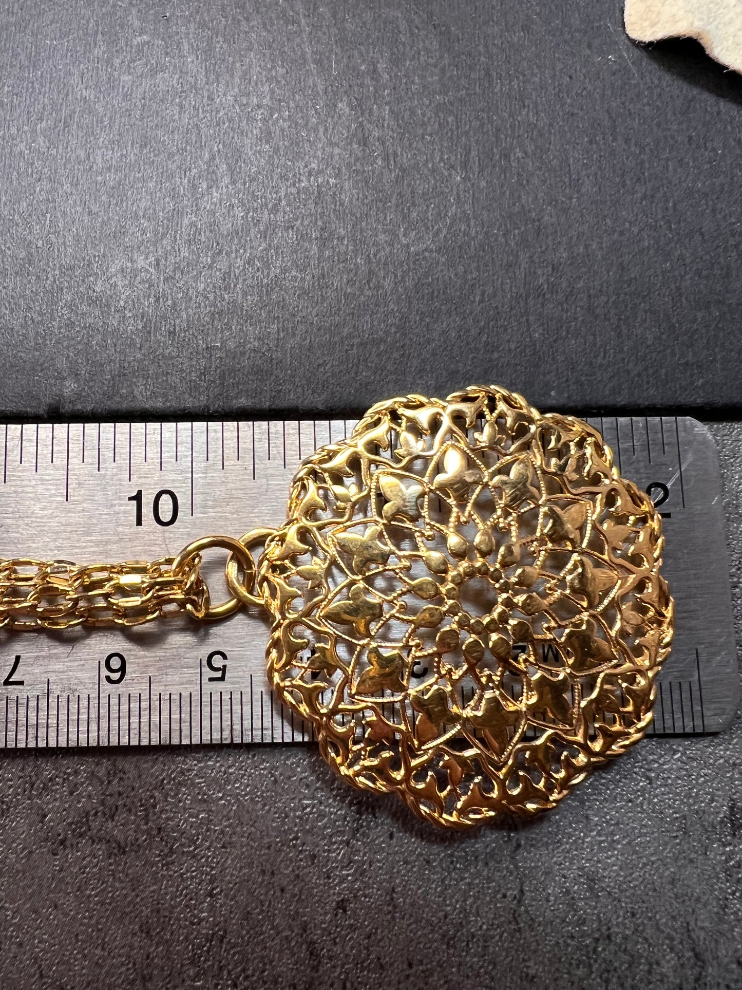 Dolce Vita Medallion Pendant Necklace 2 Strand Italy Gold Plate