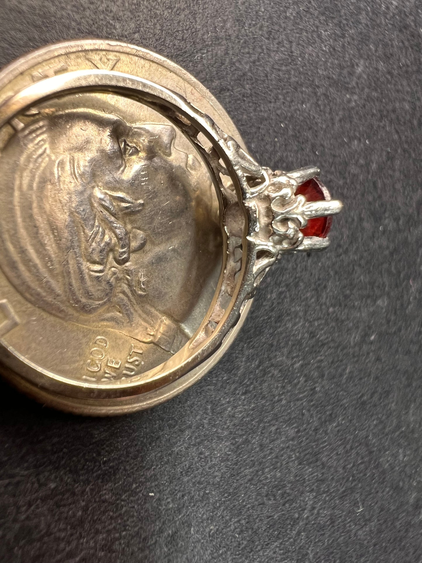 Vintage 10k White Gold Garnet Solitaire Ring – Size 6.5 – Magnolia Jewelry