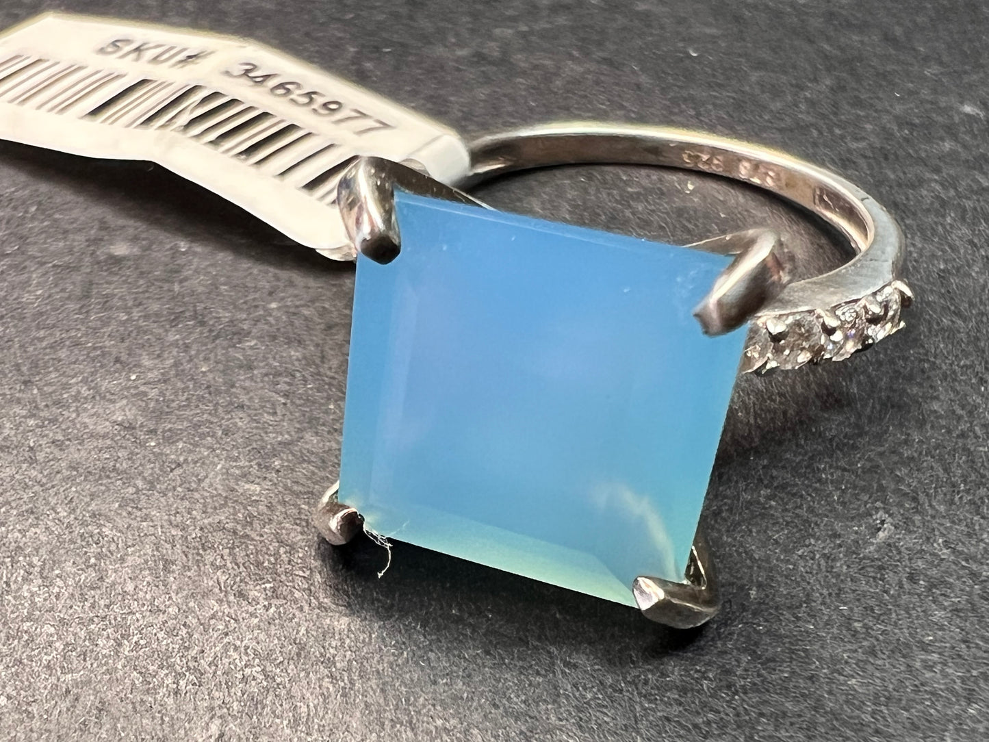 NEW with tag blue chalcedony sterling silver ring size 7