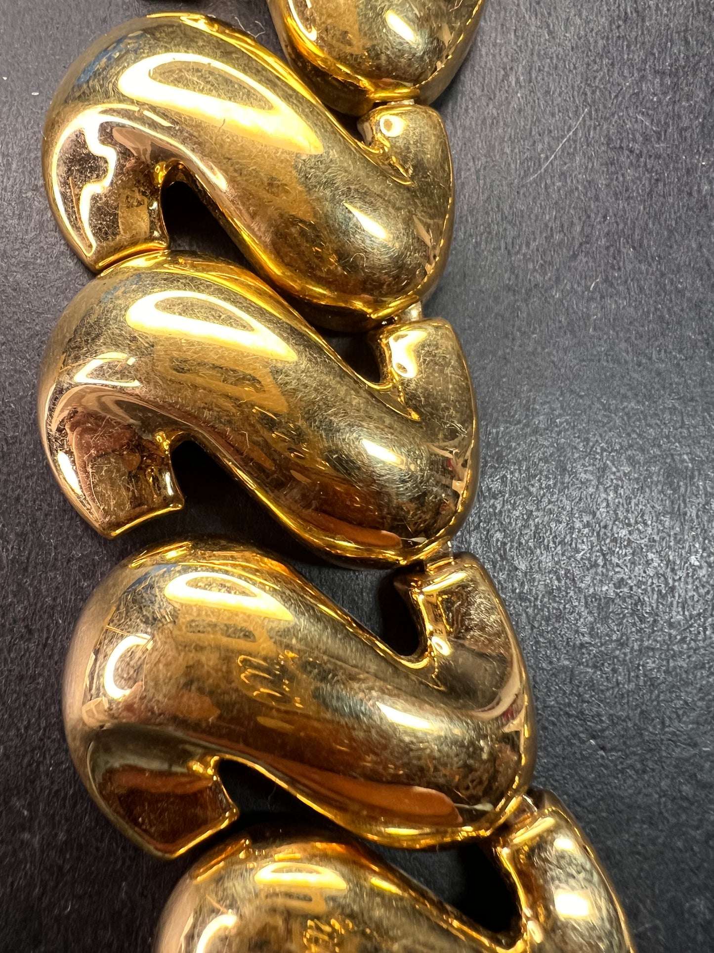 Vintage MCM Napier Gold-Tone Sculptural S-Link Statement Necklace, Signed