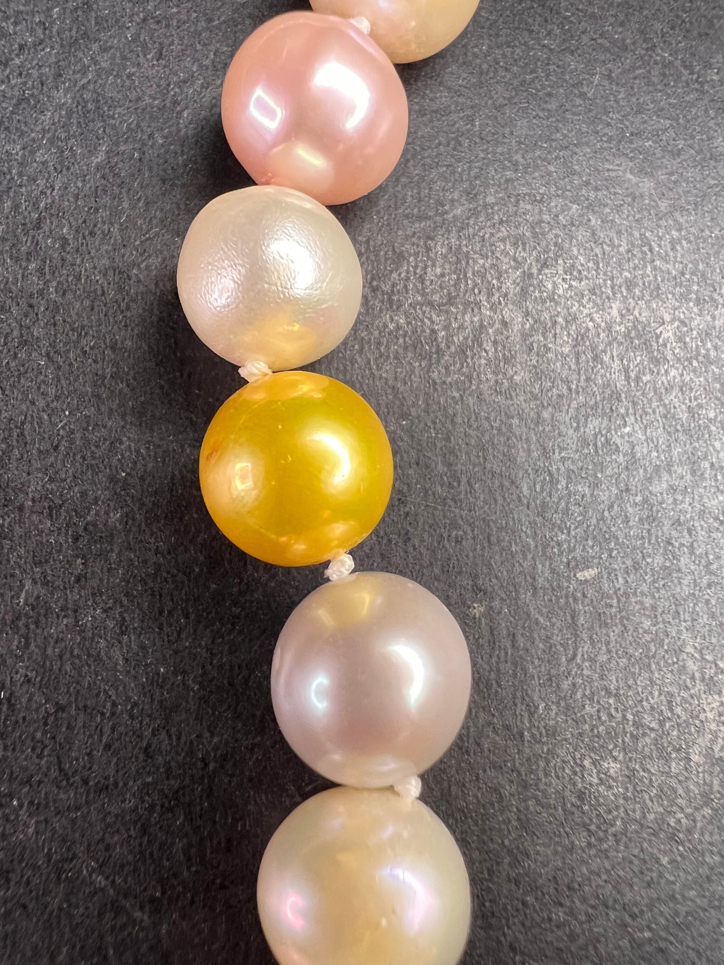 Multicolor Cultured Pearl Necklace 18” 925 WW Sterling Toggle Clasp