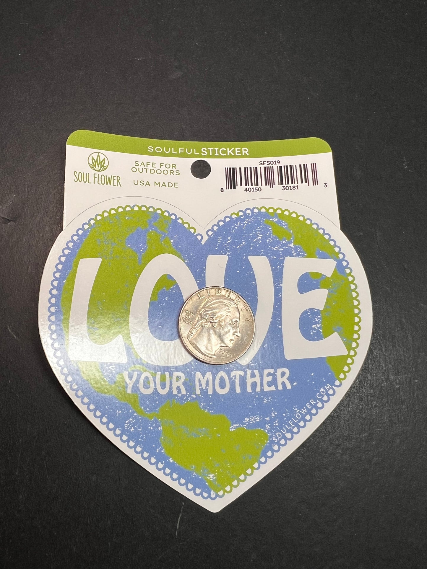 Soul Flower Love Your Mother Heart Earth Sticker – Eco Outdoor Decal