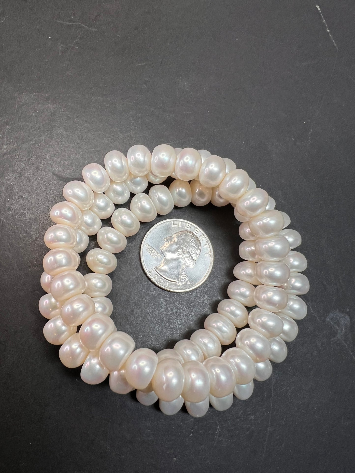 Freshwater pearl stretch bracelets set of 3