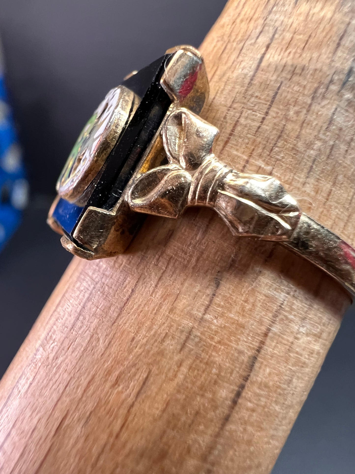 Vintage A&Z 10K Gold Filled Daughters of Rebekah Odd Fellows Enamel Ring – Size 9