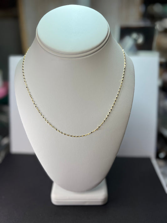 10k yellow gold 18 inch mirror chain