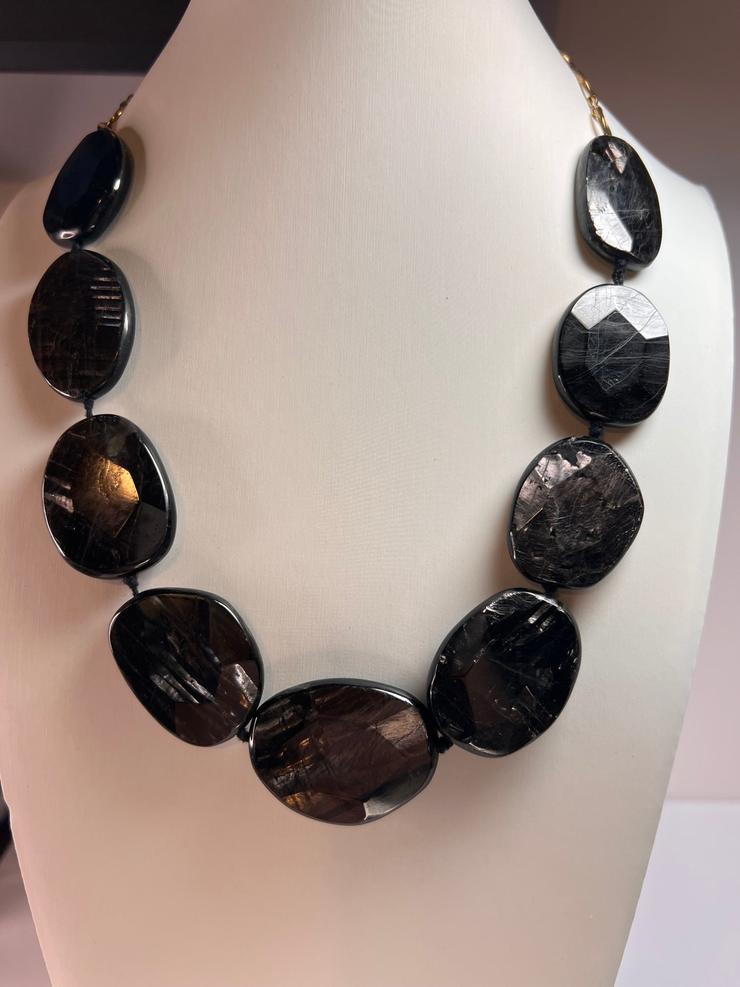 NEW Hypersthene necklace in gold over bronze