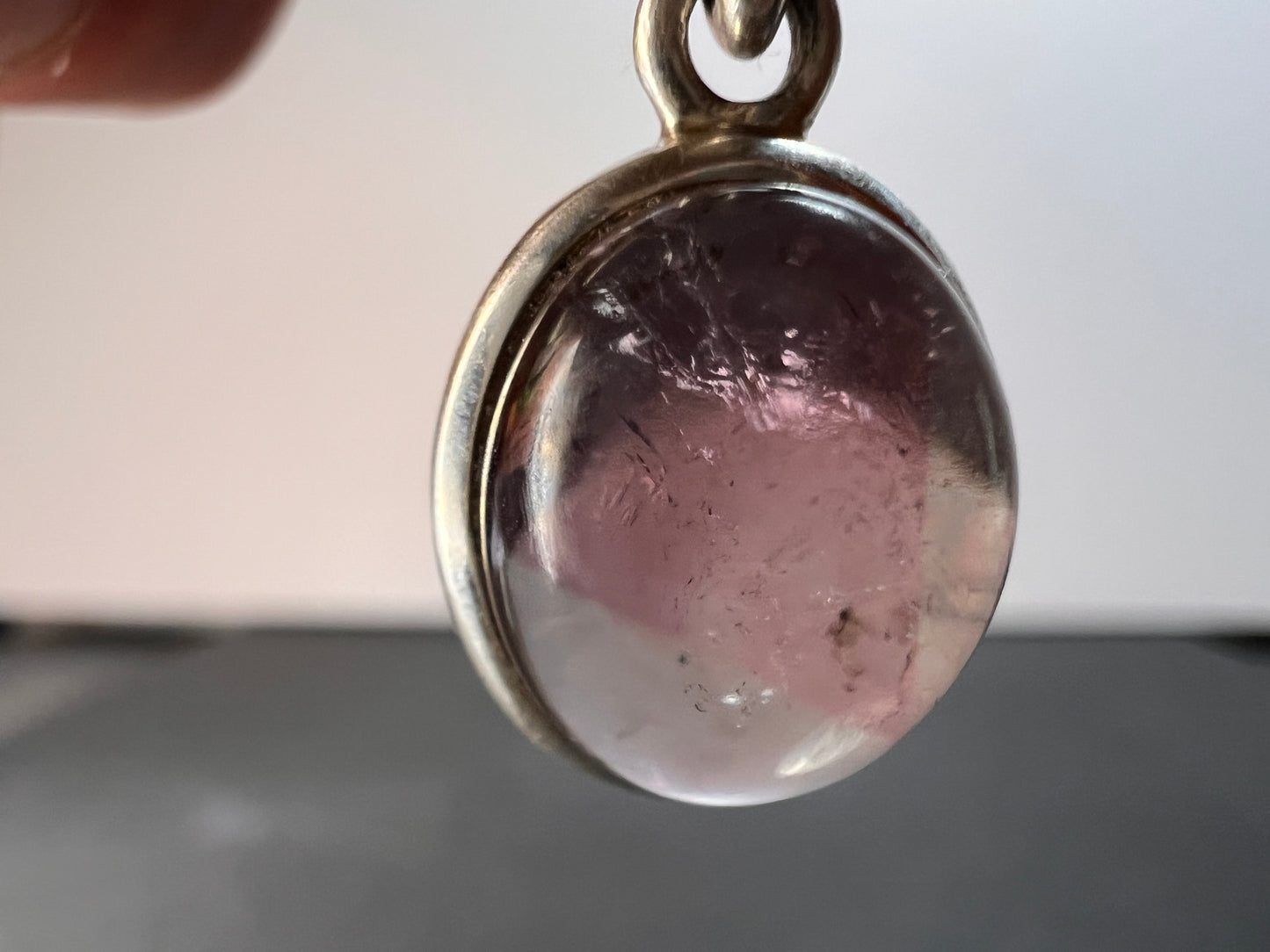 NEW lilac bi color tourmaline sterling silver pendant 2.70 grams