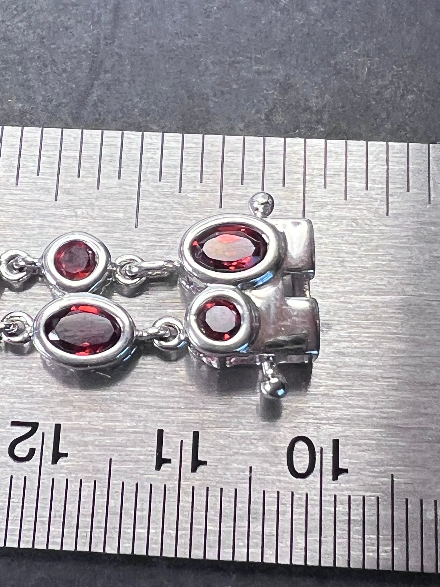 Garnet and Sterling silver bubble bracelet