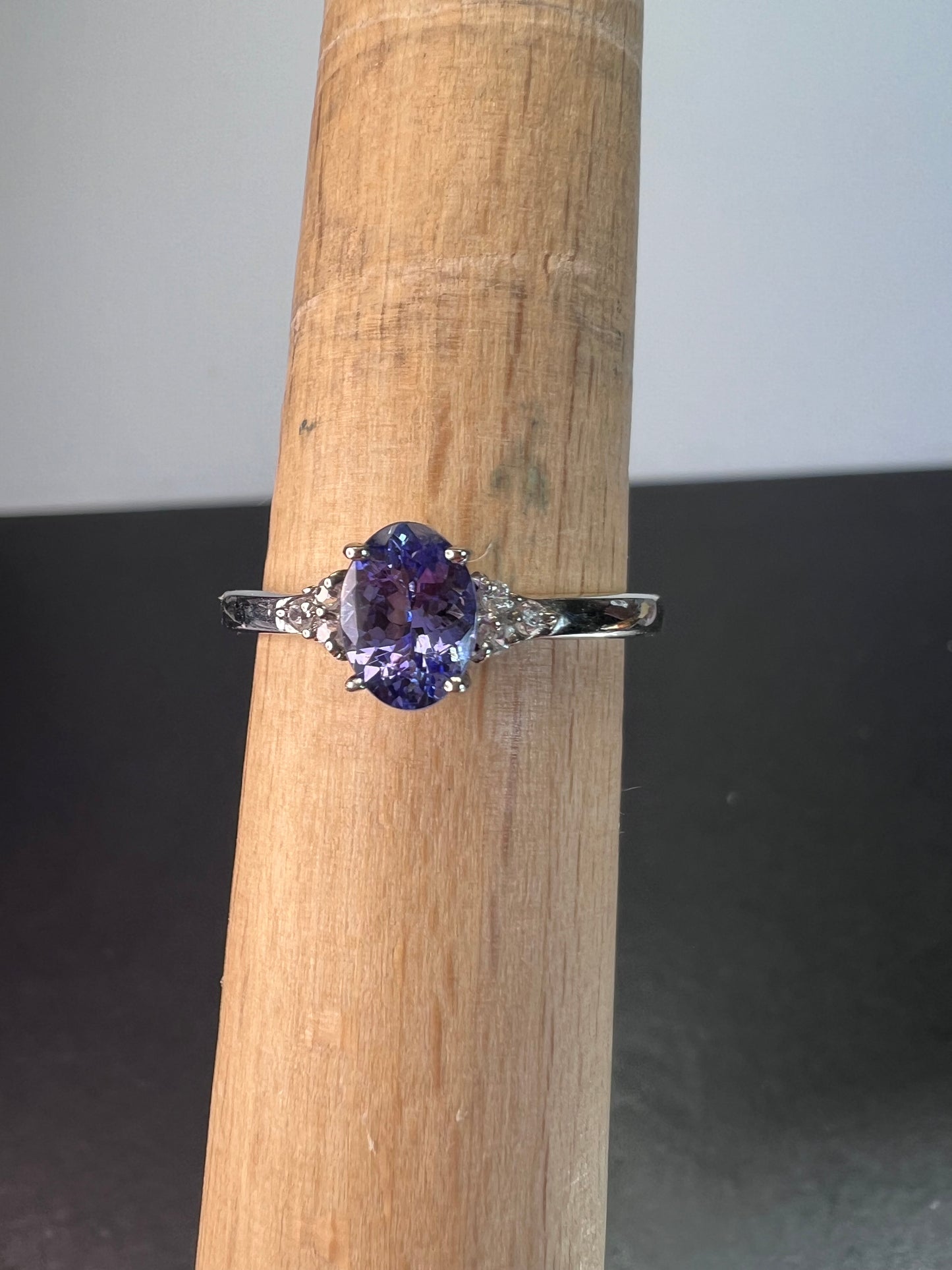 Tanzanite, Cambodian Zircon Ring in Platinum Over Sterling Silver, Fashion Rings For Women 1.10 ctw size 9