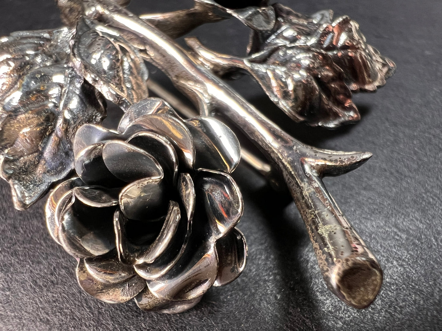 Vintage Danecraft sterling rose brooch pin