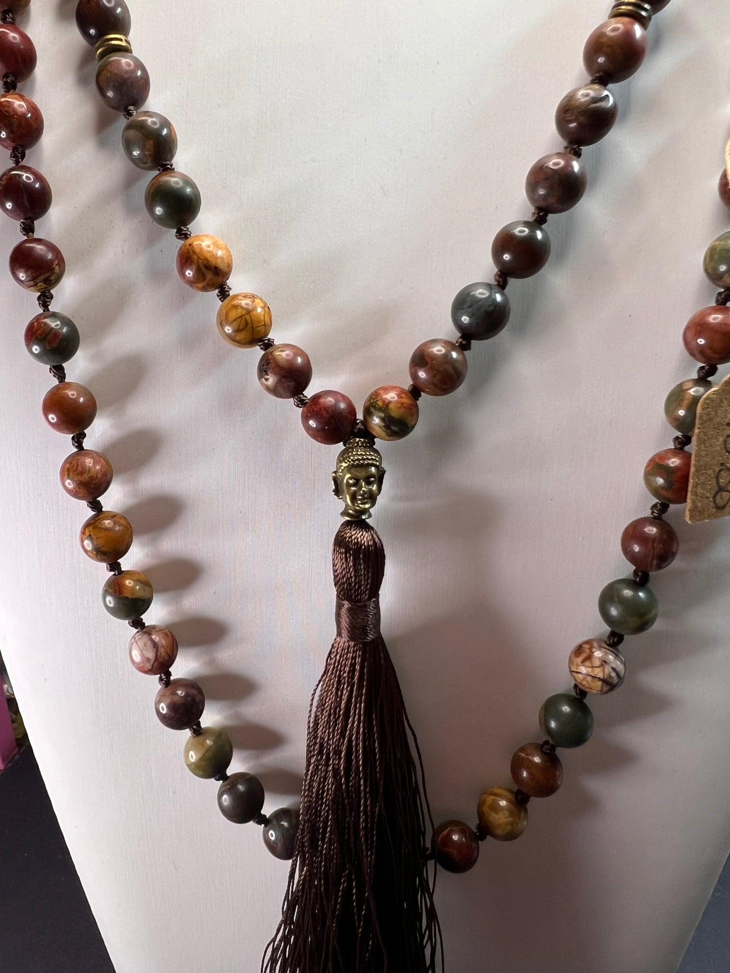 Cherry creek jasper mala necklace