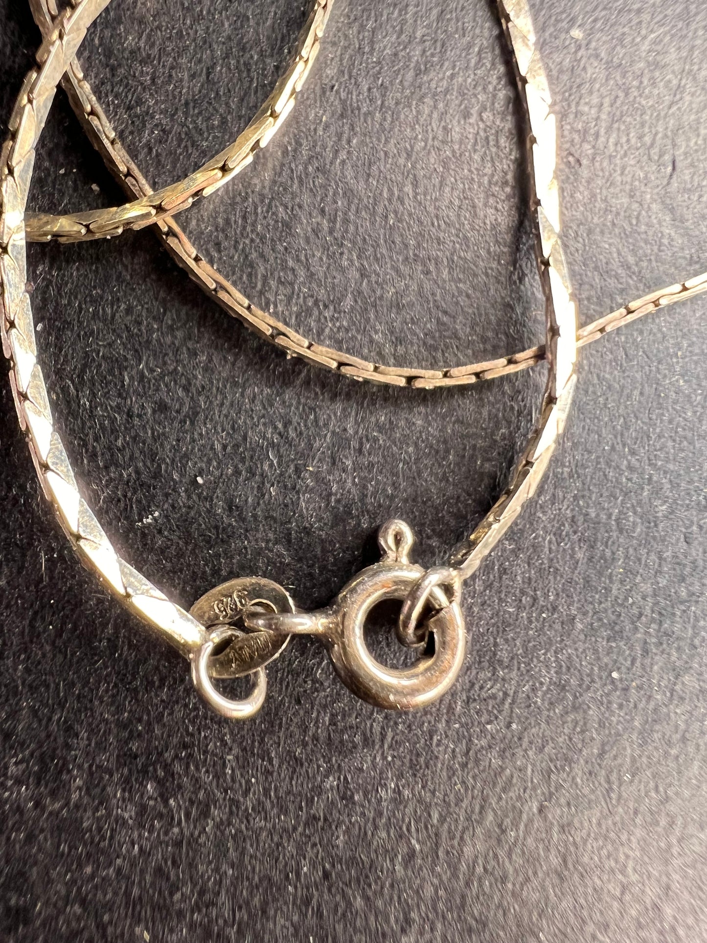 Vintage Sterling Puffy Heart Harmony Pendant on 20” Diamond-Cut Chain