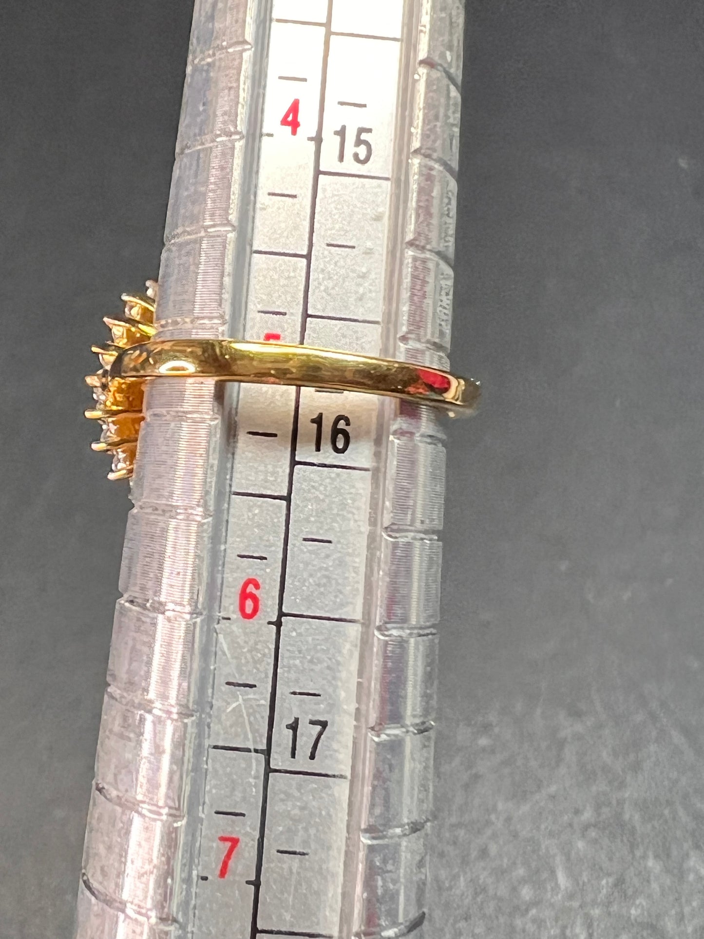 NEW Mexican Cherry fire opal and moissanite double halo ring in vermeil yellow gold over sterling silver size 5