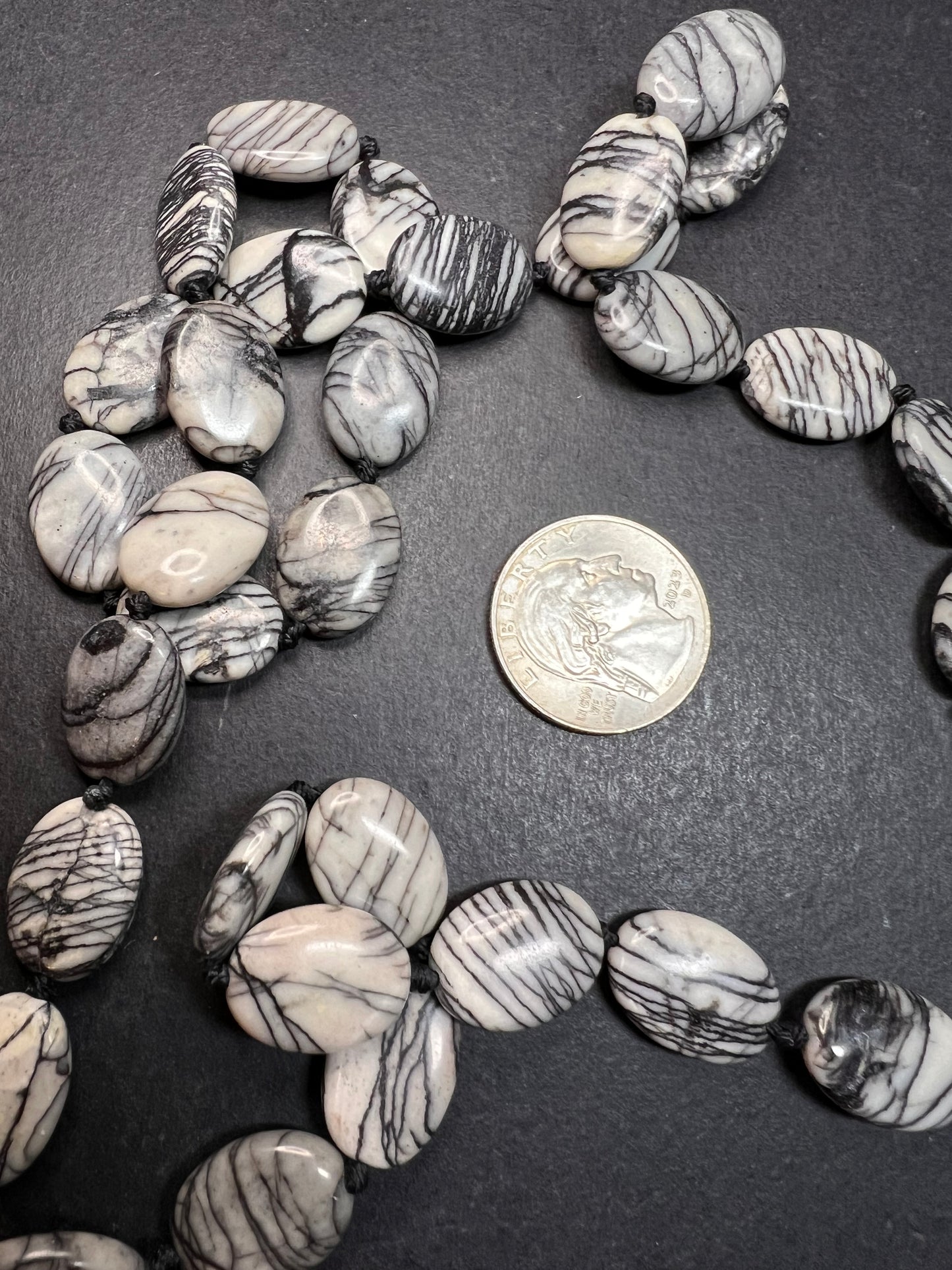 NEW Picasso Jasper 30 inch necklace with sterling silver clasp