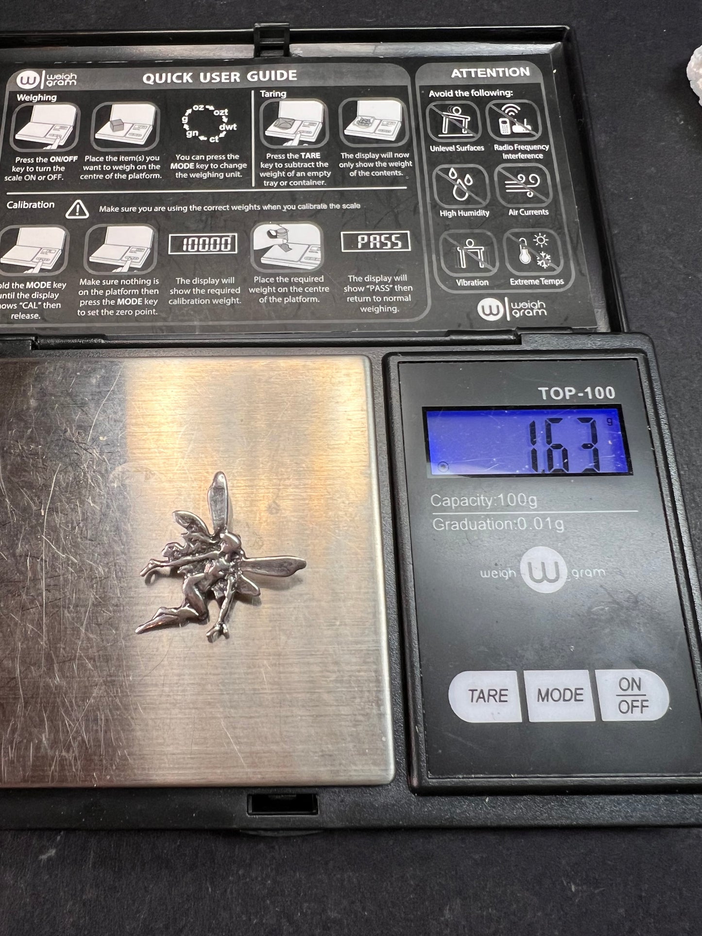 Vintage Sterling Silver Fairy Pendant | Estate Figural Charm