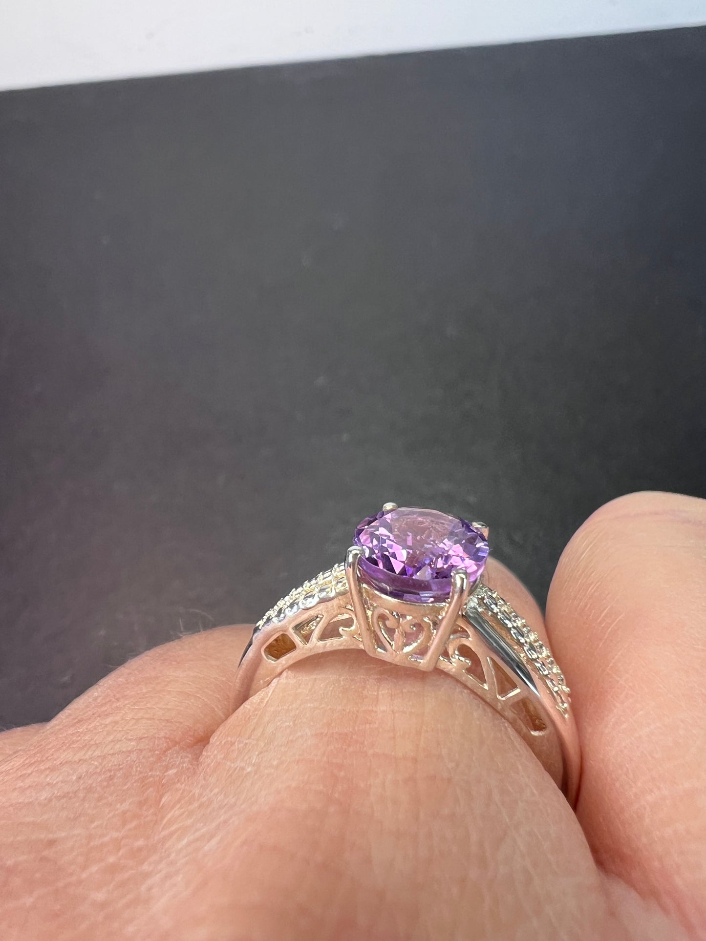 Amethyst sterling silver ring size 9