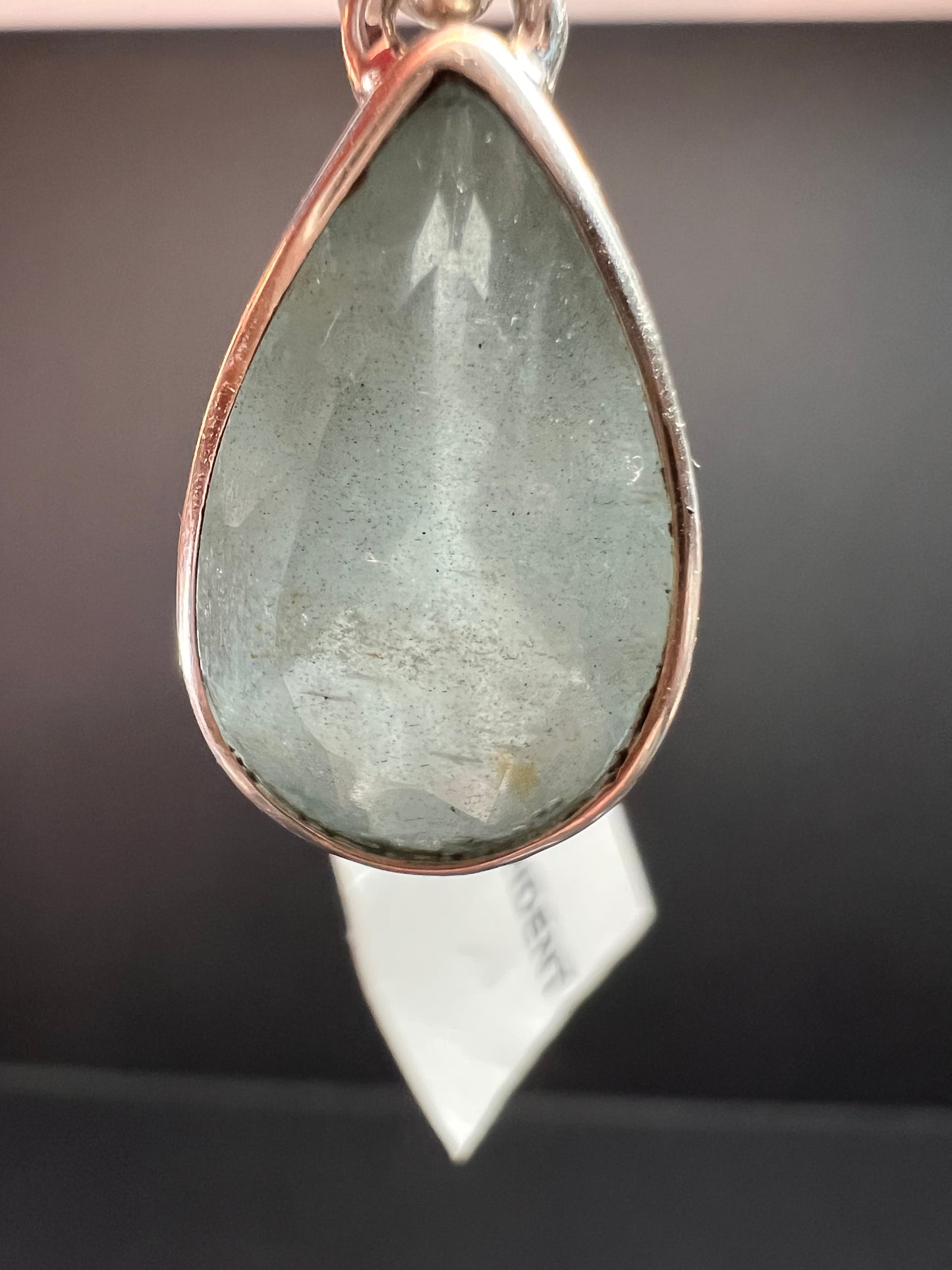 NEW Aquamarine sterling silver teardrop pendant