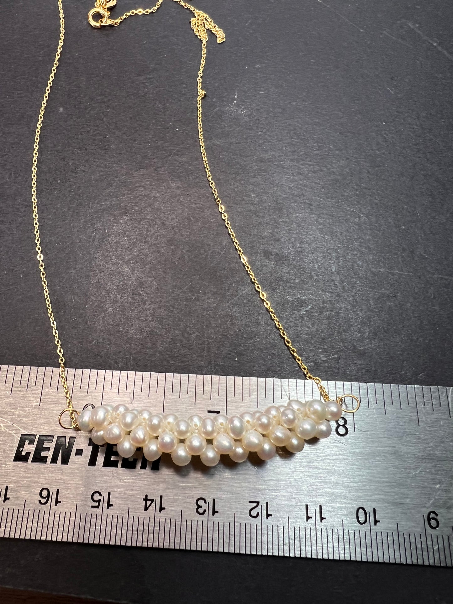 White Cultured Freshwater Pearl 14k Yellow Gold Over Sterling Silver Necklace *NEW*