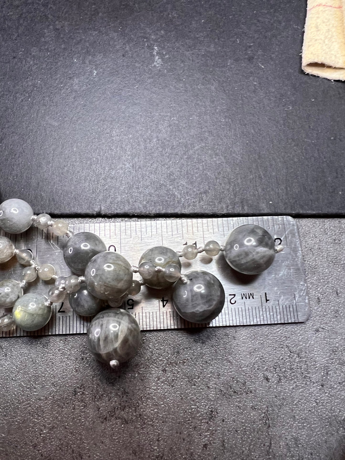 NEW labradorite bib statement necklace with sterling silver clasp