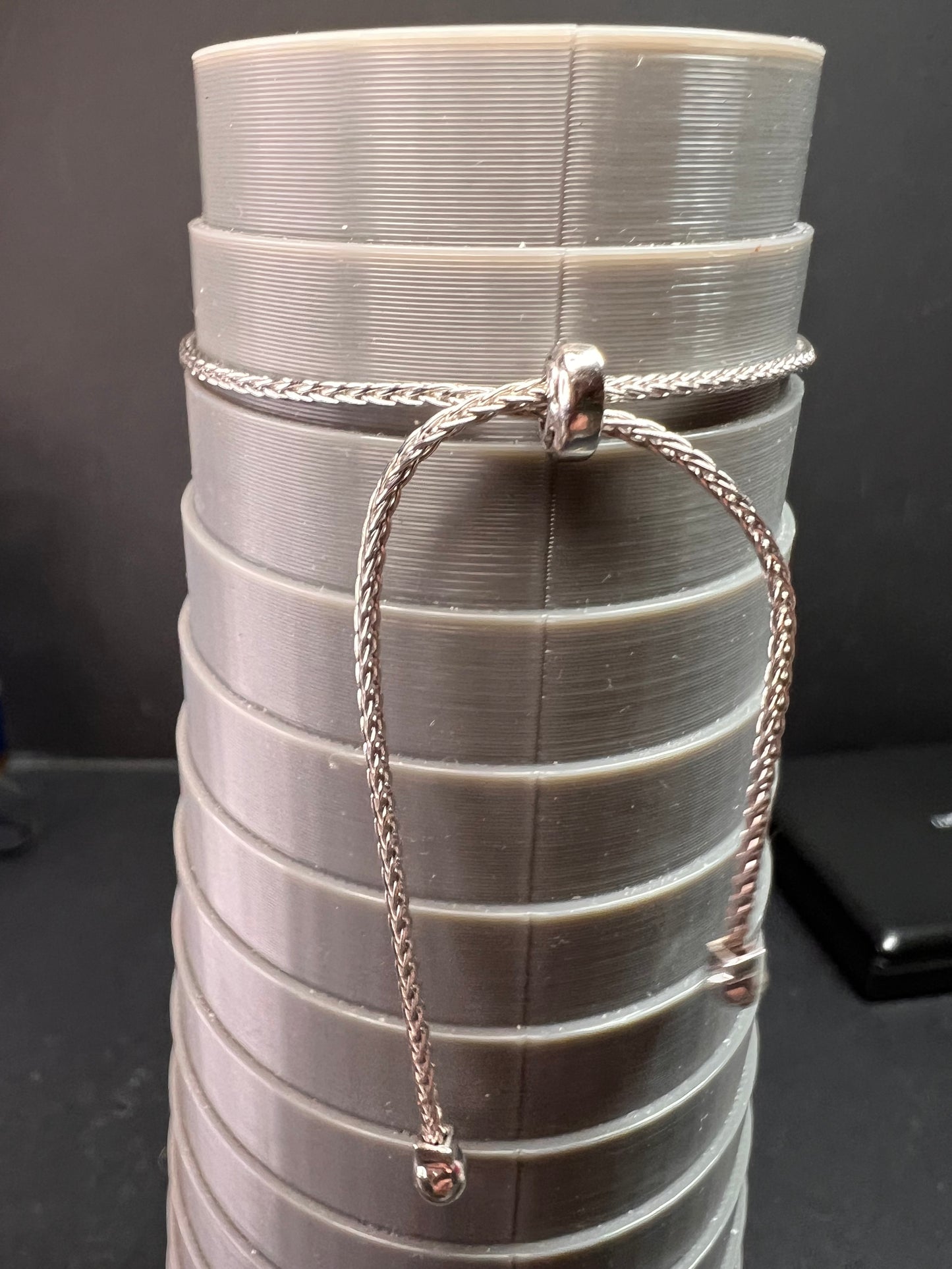 Sterling Silver CZ Halo Bolo Bracelet Adjustable Sparkle Slider Bracelet