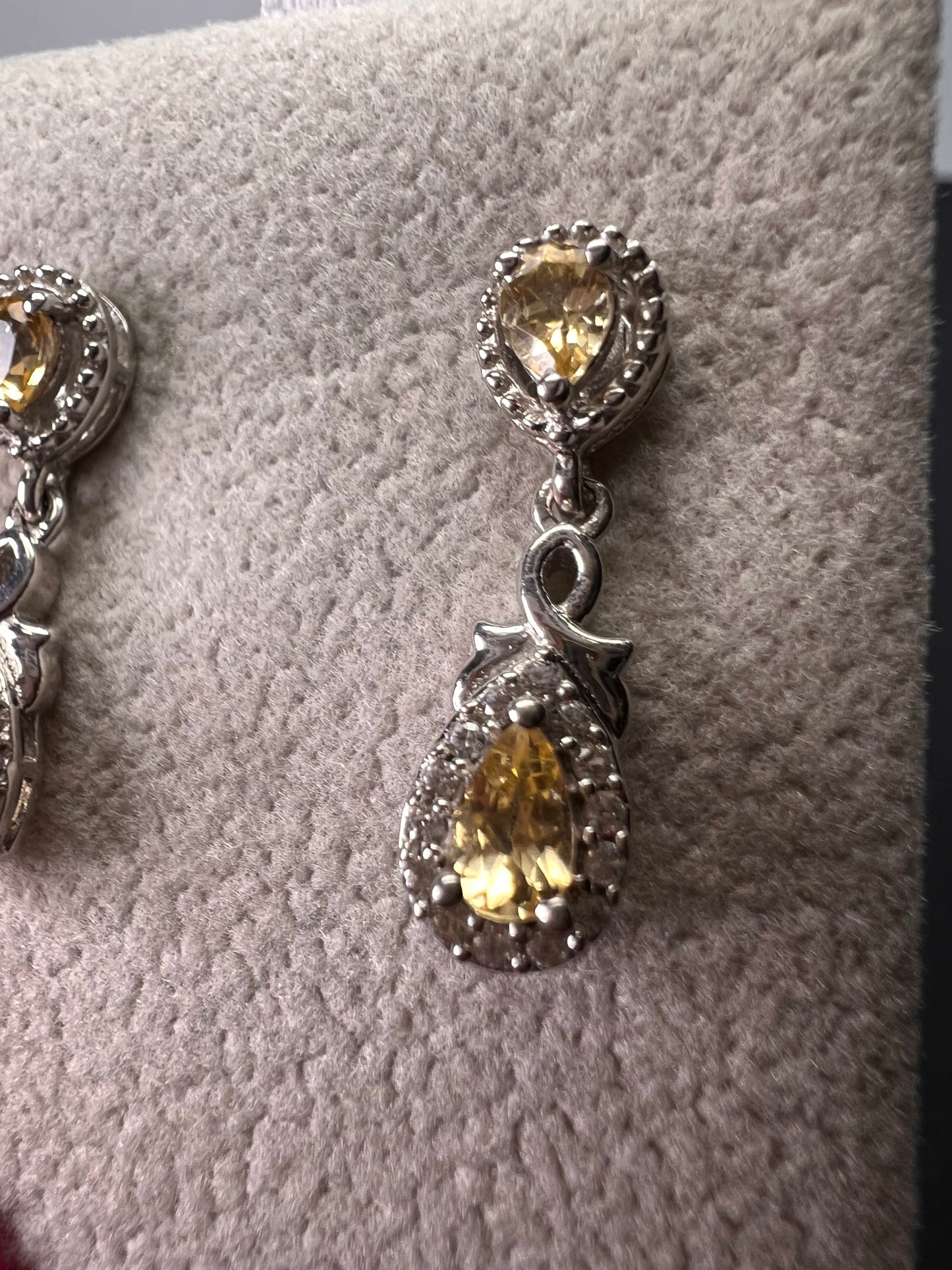 Golden imperial topaz sterling silver teardrop earrings