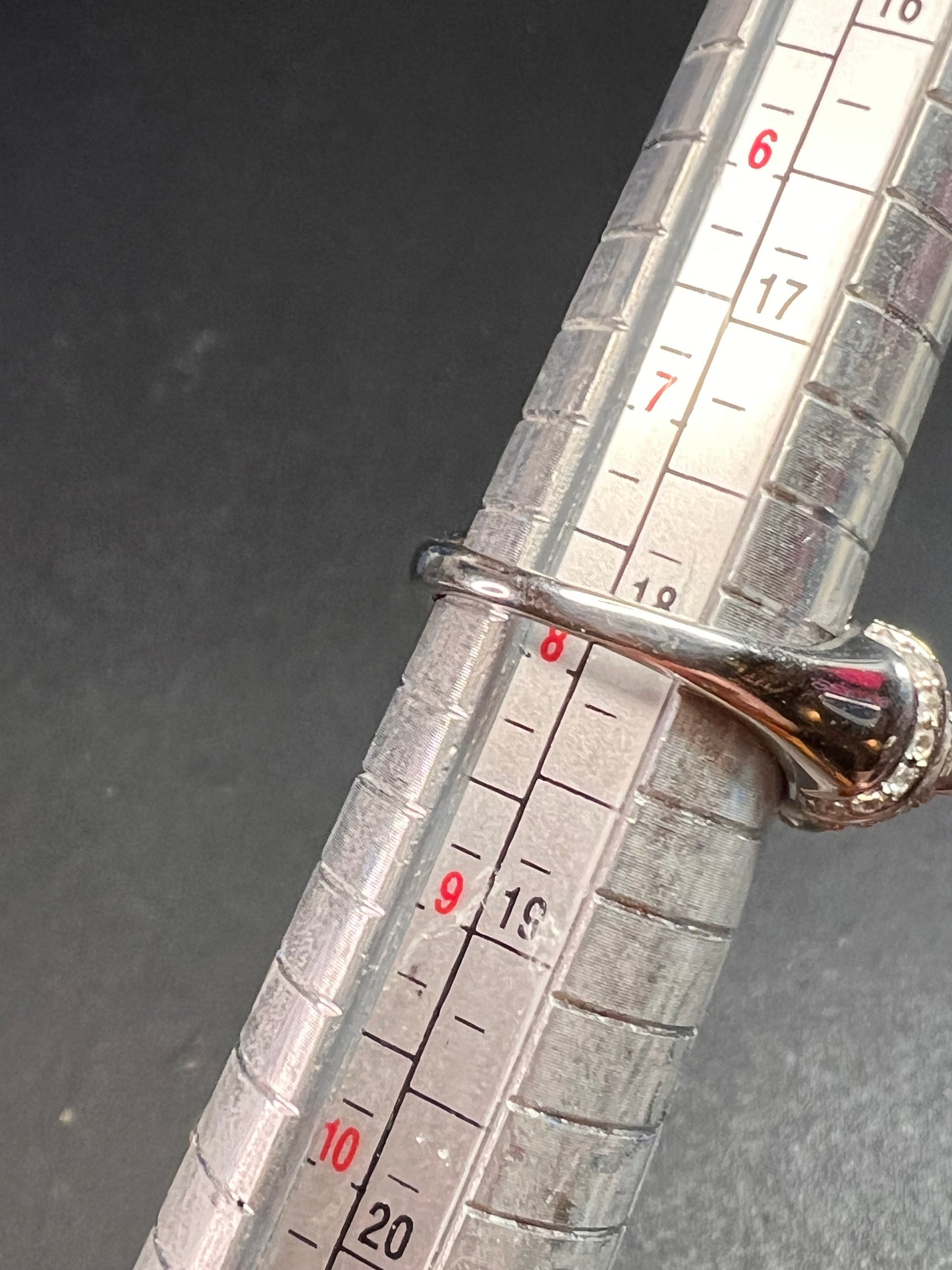 NEW Ceruleite and zircon seahorse ring in sterling silver size 8