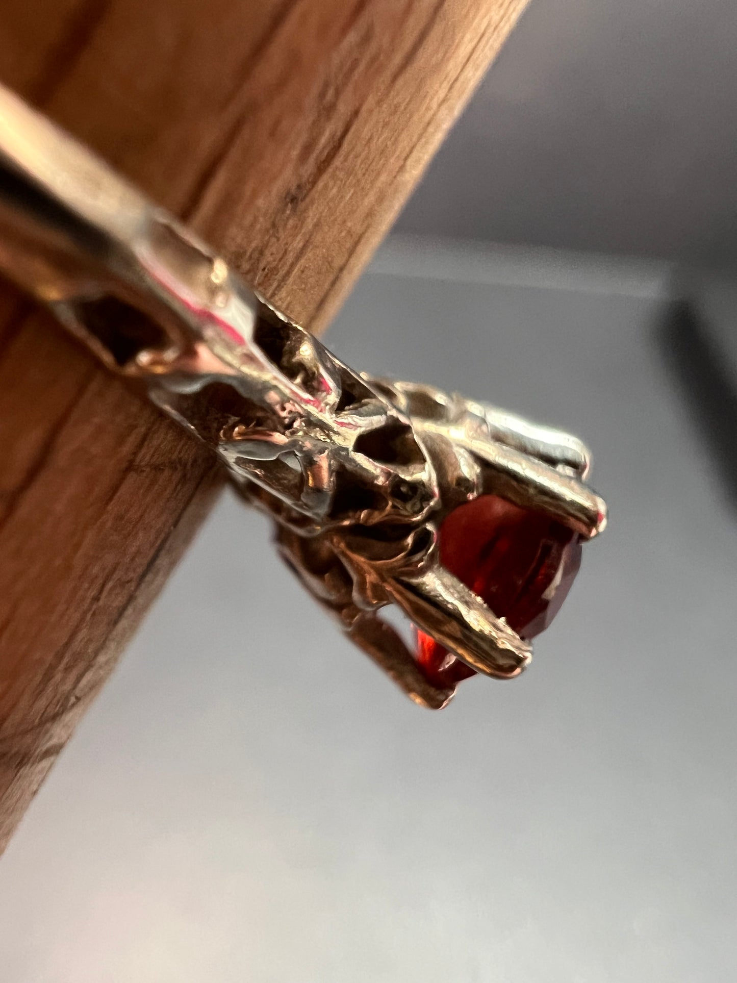 Vintage 10k White Gold Garnet Solitaire Ring – Size 6.5 – Magnolia Jewelry