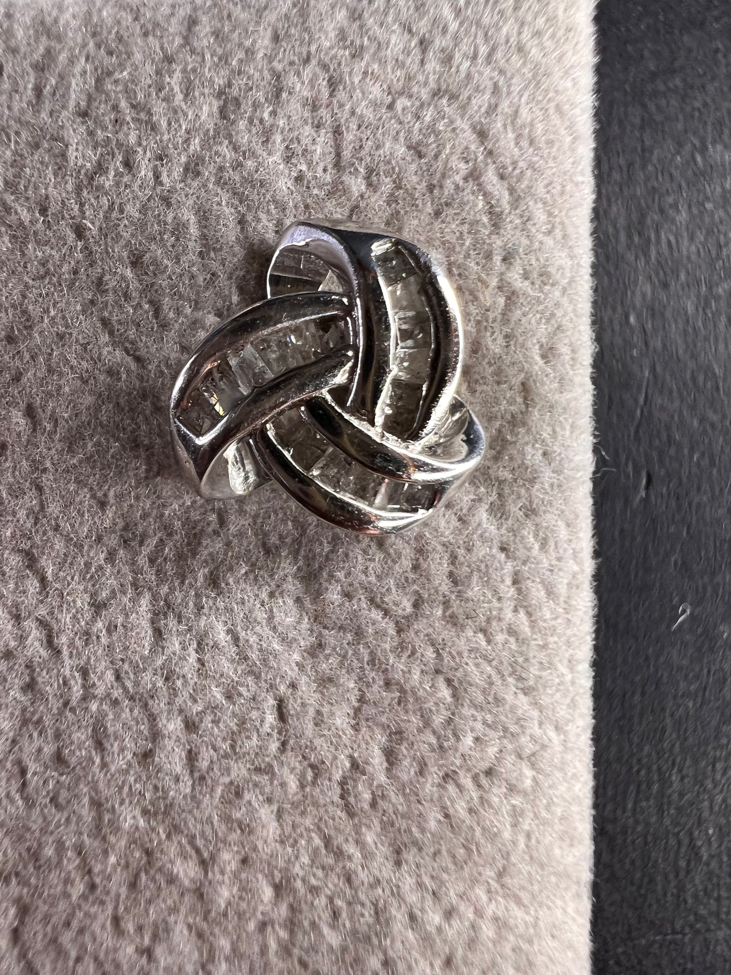 Diamond Celtic knot earrings in platinum over sterling silver .25ctw