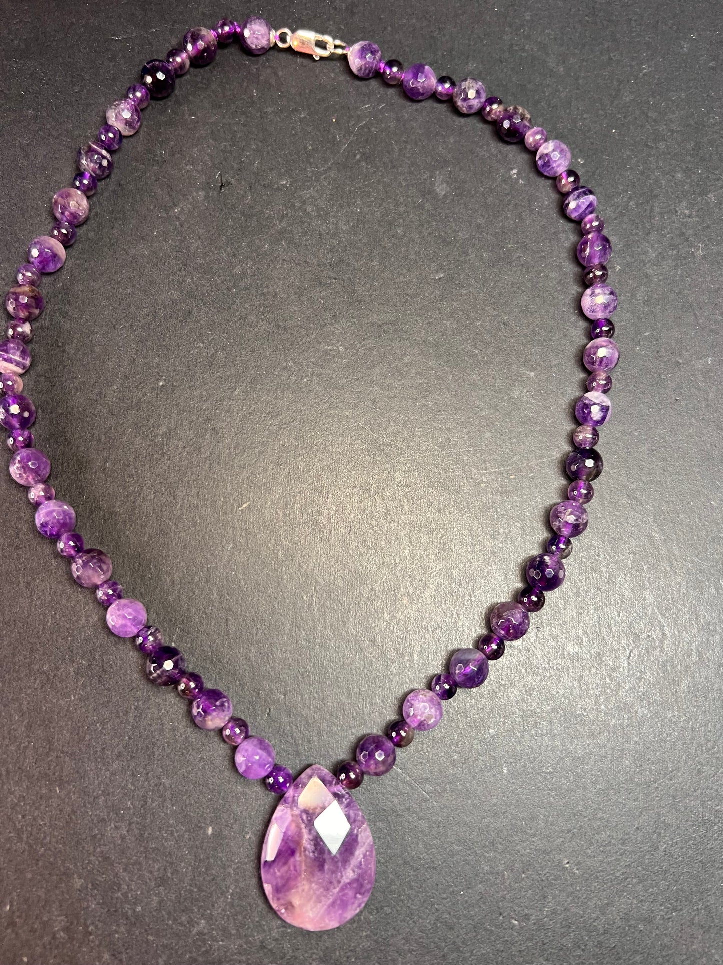 NEW amethyst necklace with sterling silver clasp