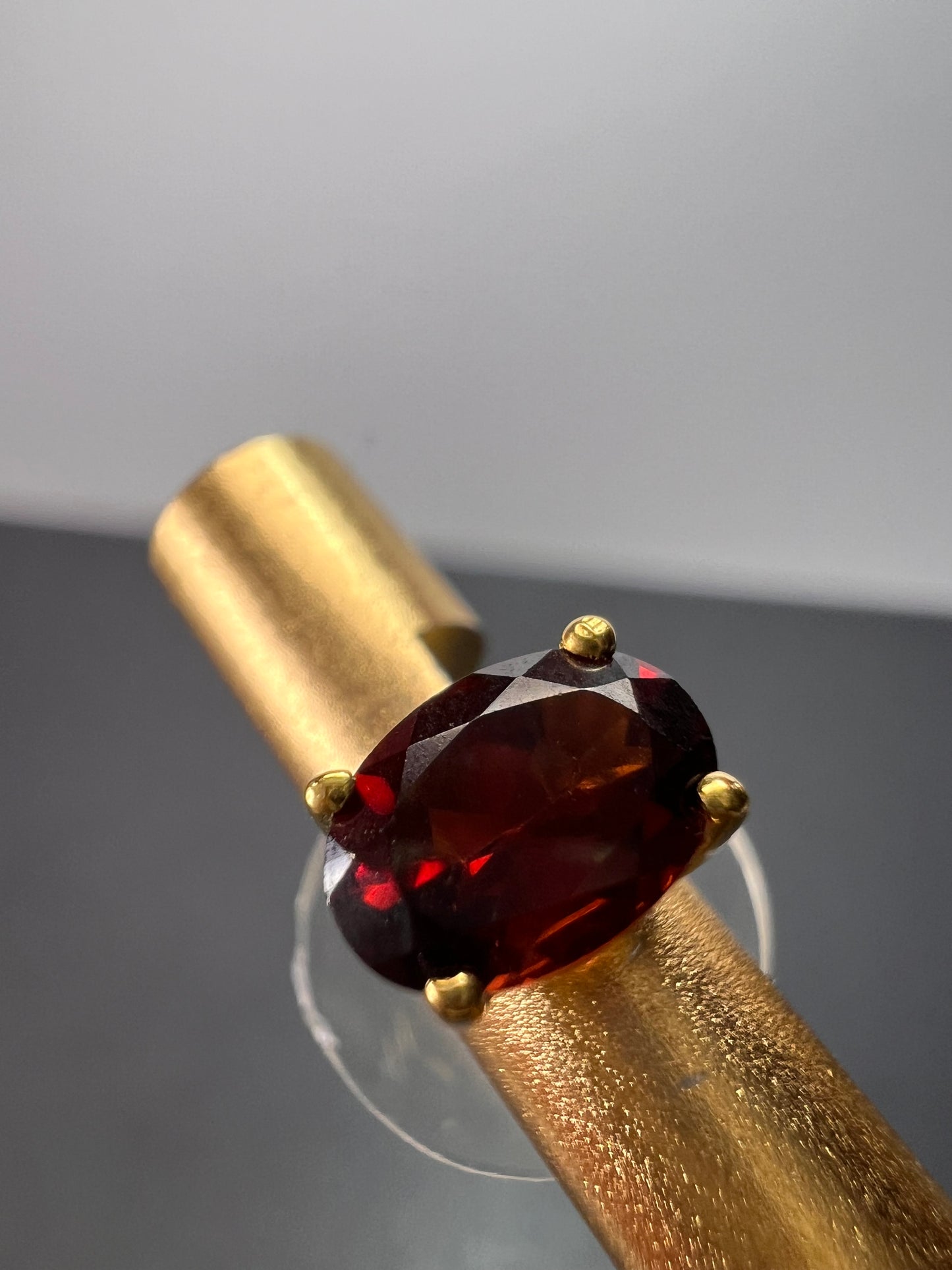 Mozambique garnet stud earrings in 14k yellow gold over sterling silver 2.0 ctw