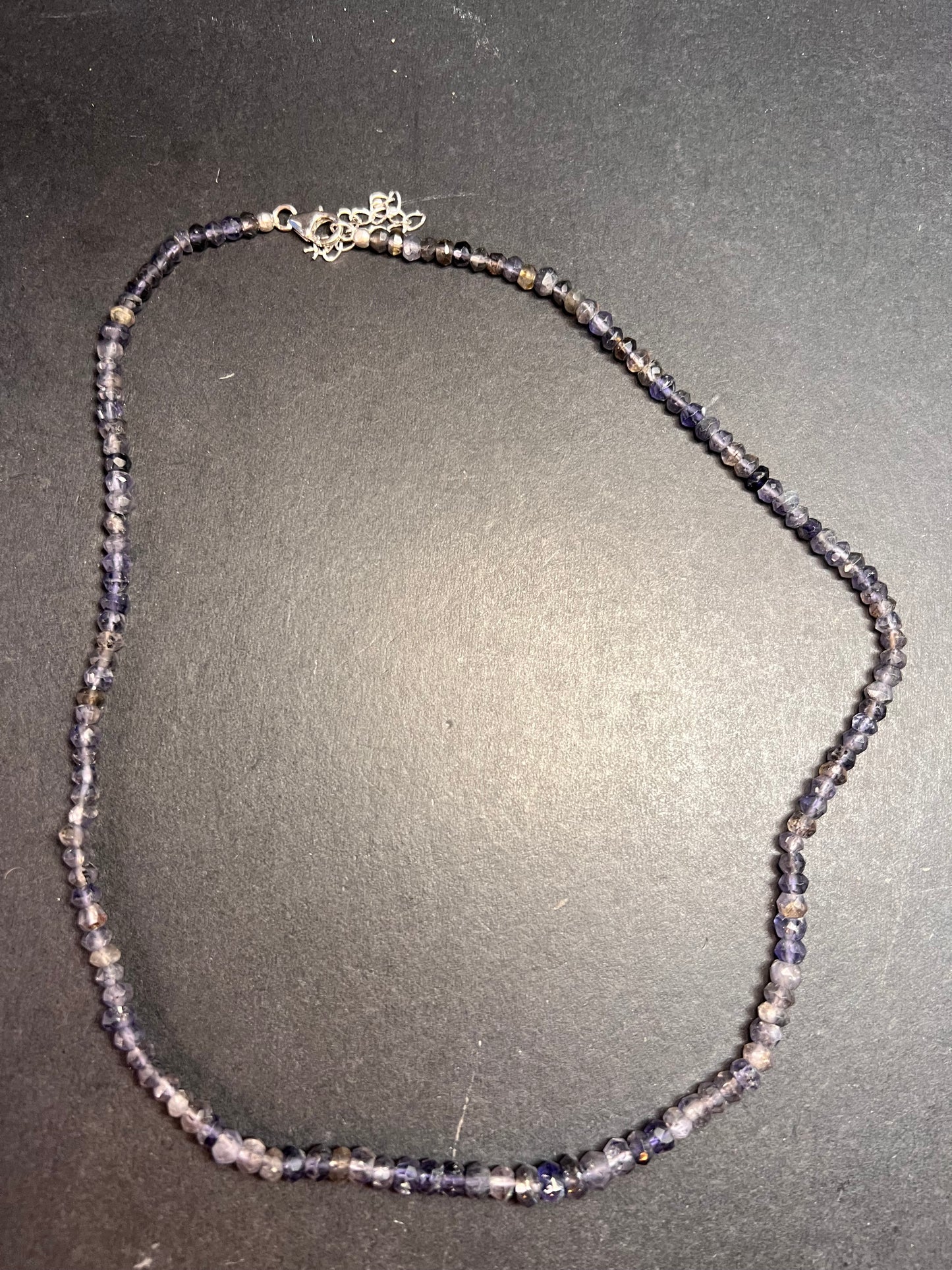NEW faceted iolite necklace with sterling silver clasp