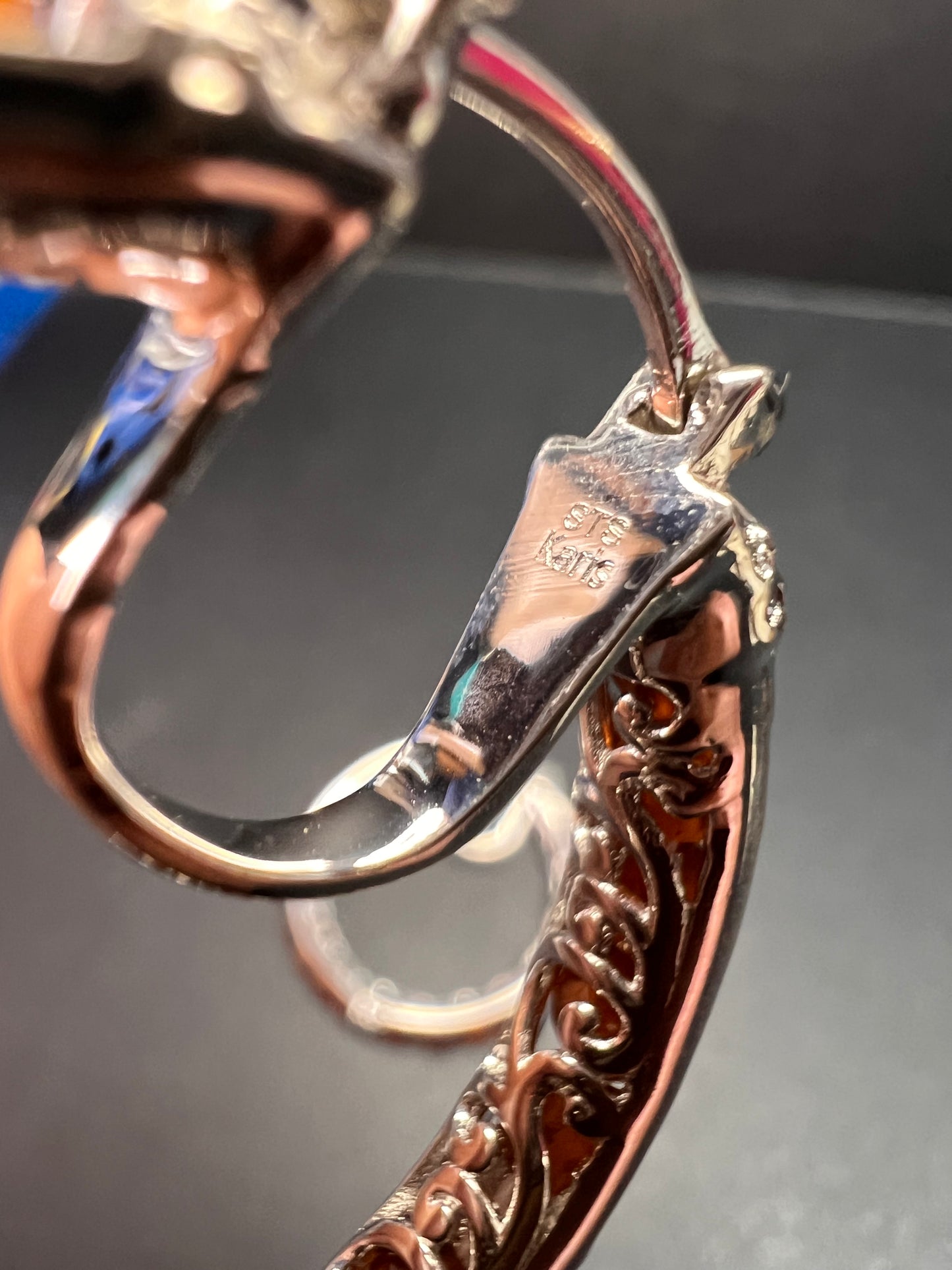 NEW Hessonite garnet hoop earrings in platinum over brass