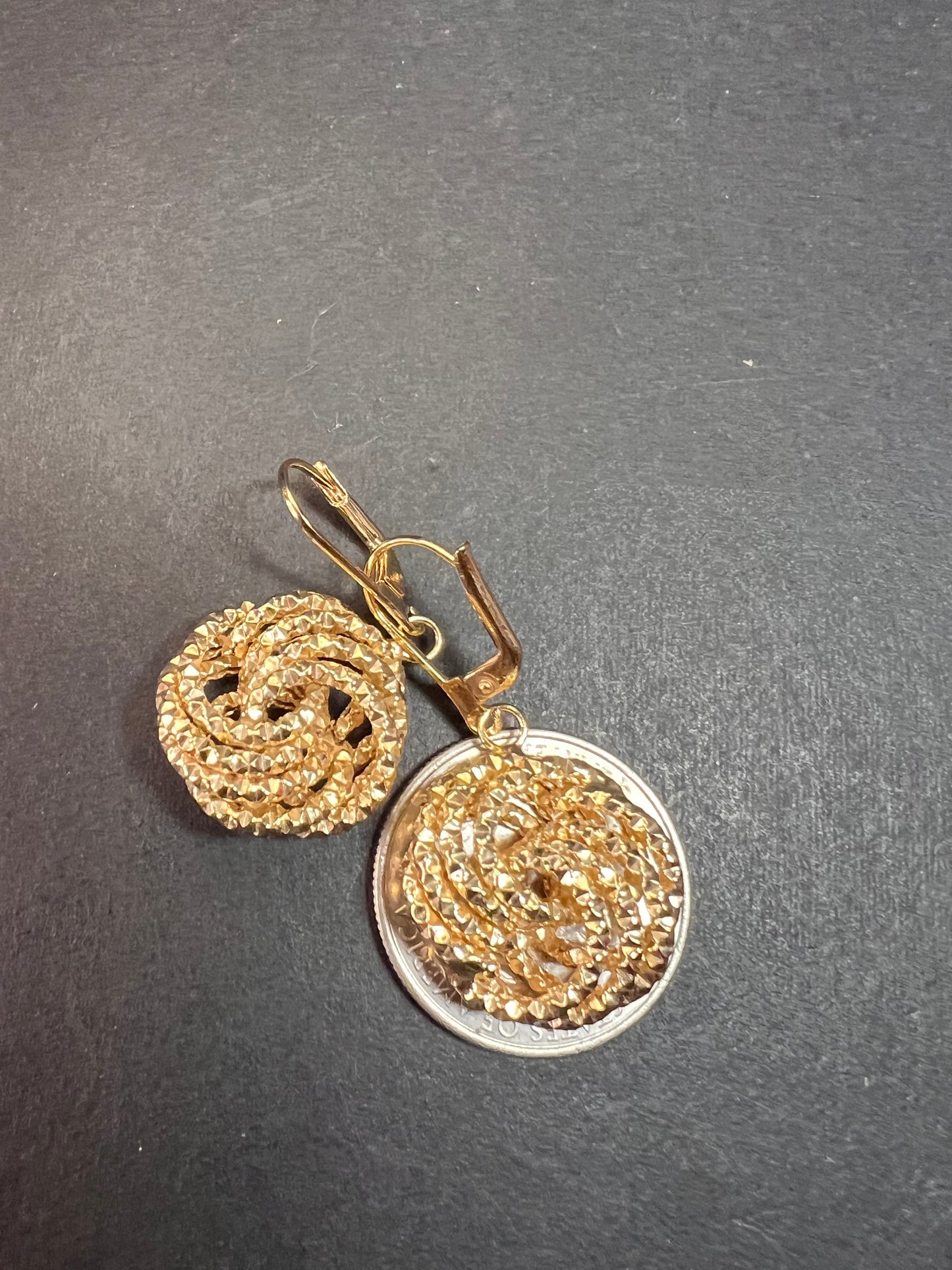 Atasay Kuyumculuk yellow gold over sterling silver Turkish earrings