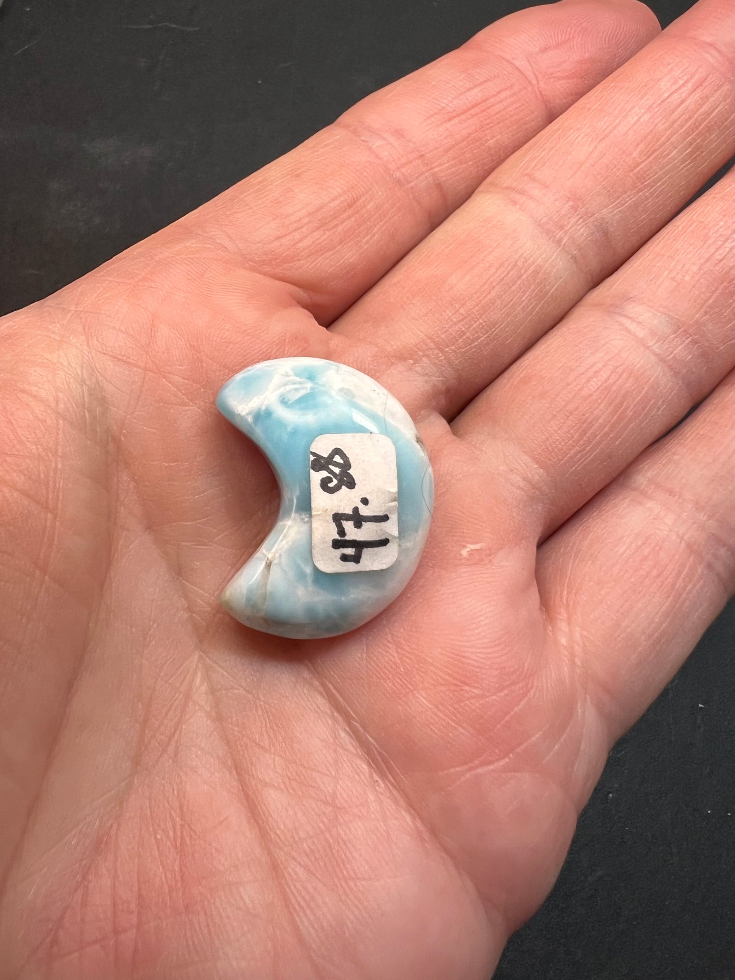 Larimar crescent moon 9.10 grams
