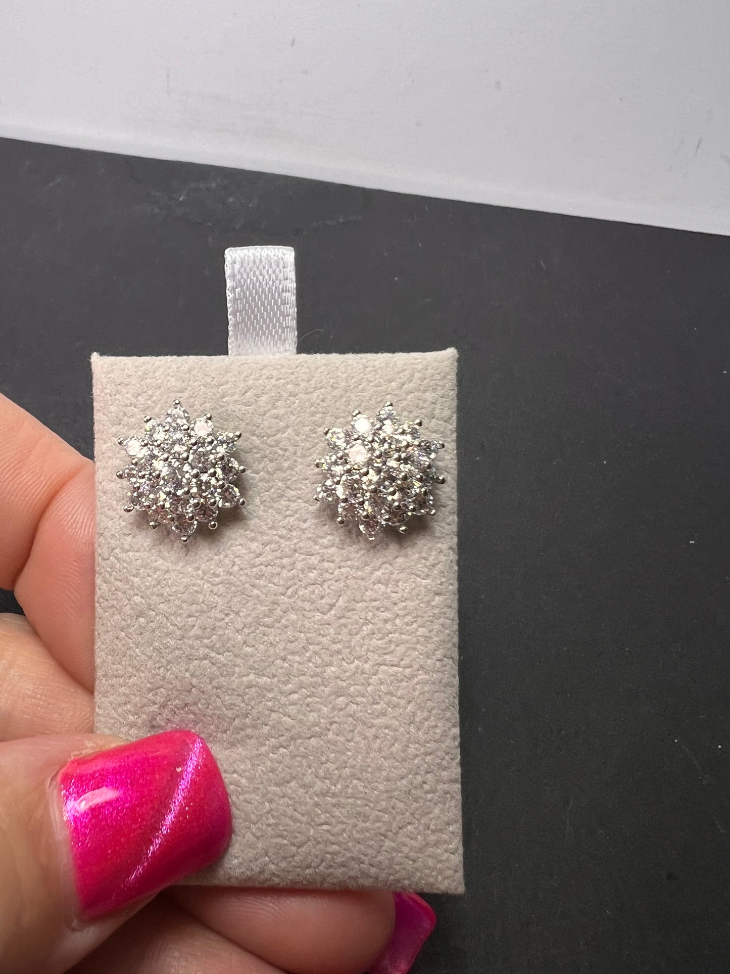 White Cubic Zirconia Rhodium Over Sterling Silver Earrings 4.52ctw