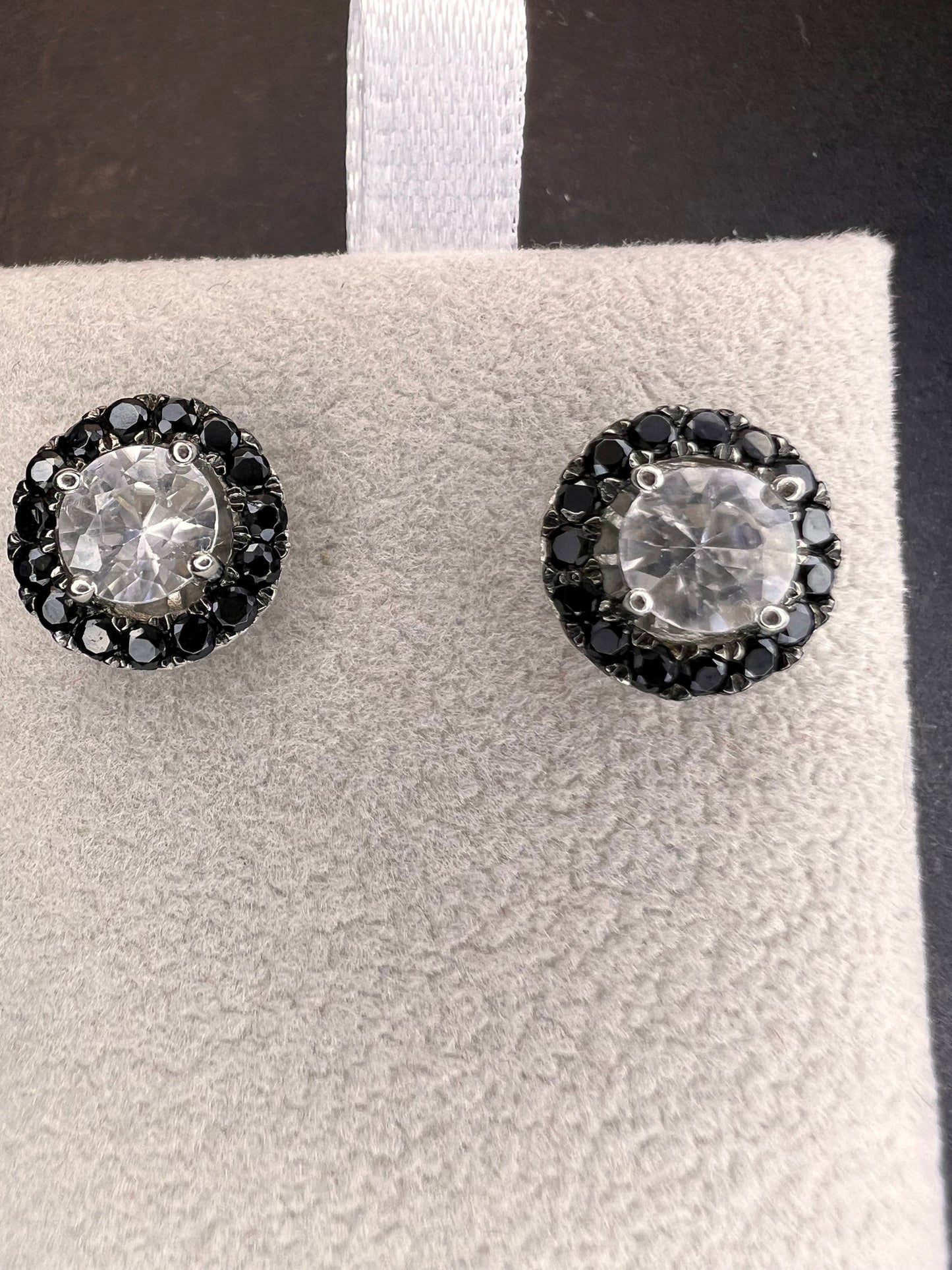 White Zircon Rhodium Over Sterling Silver Stud Earrings 4.13ctw