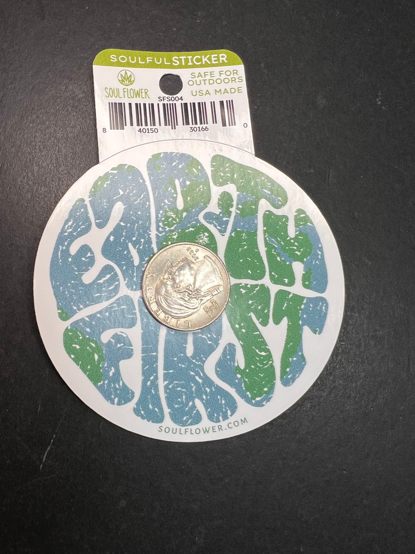 Soul Flower Earth First Round Sticker – Eco Message – Outdoor Safe