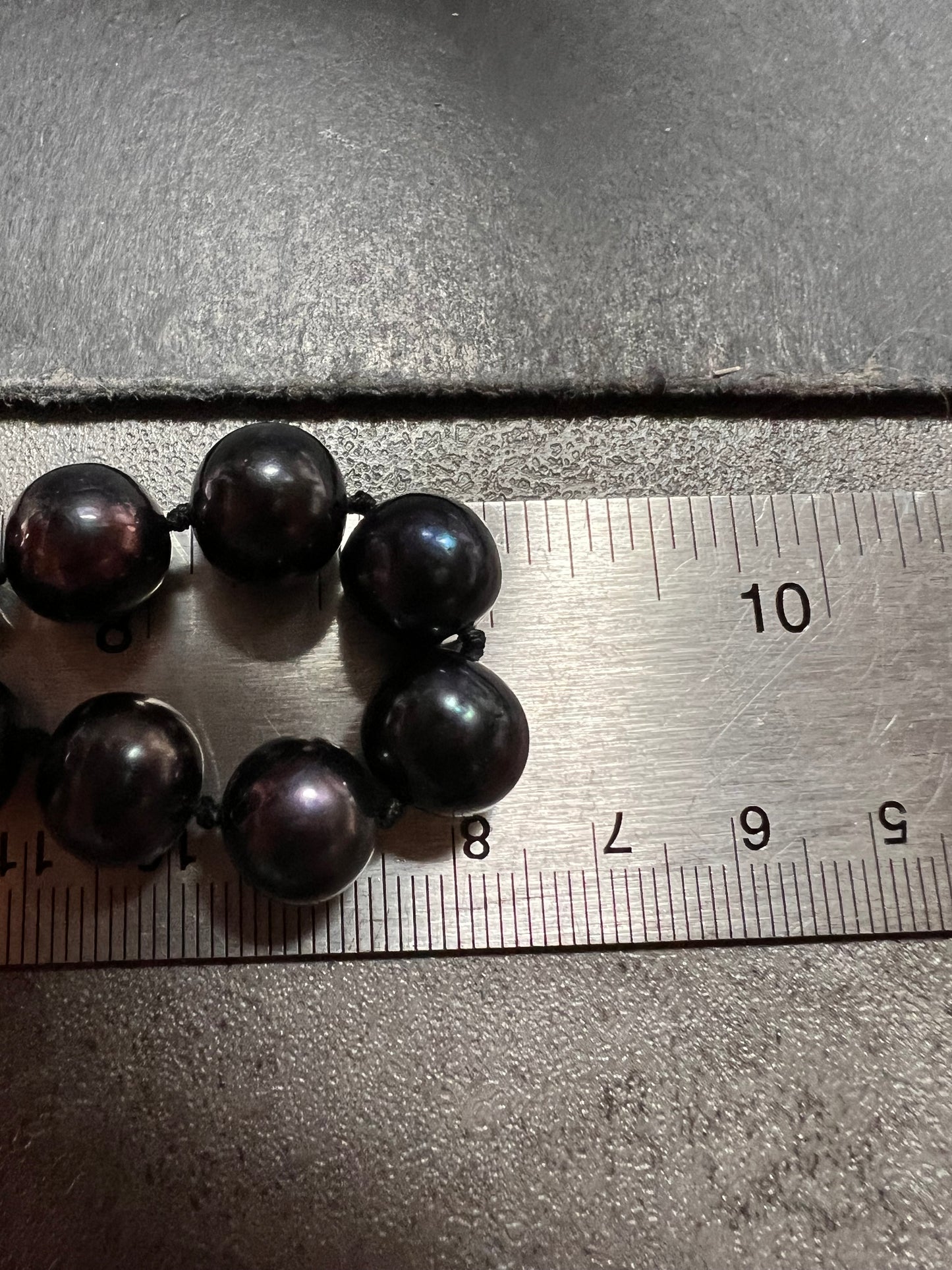 New Black Cultured Freshwater Pearl Necklace 11mm, 18–20”, 925 Silver