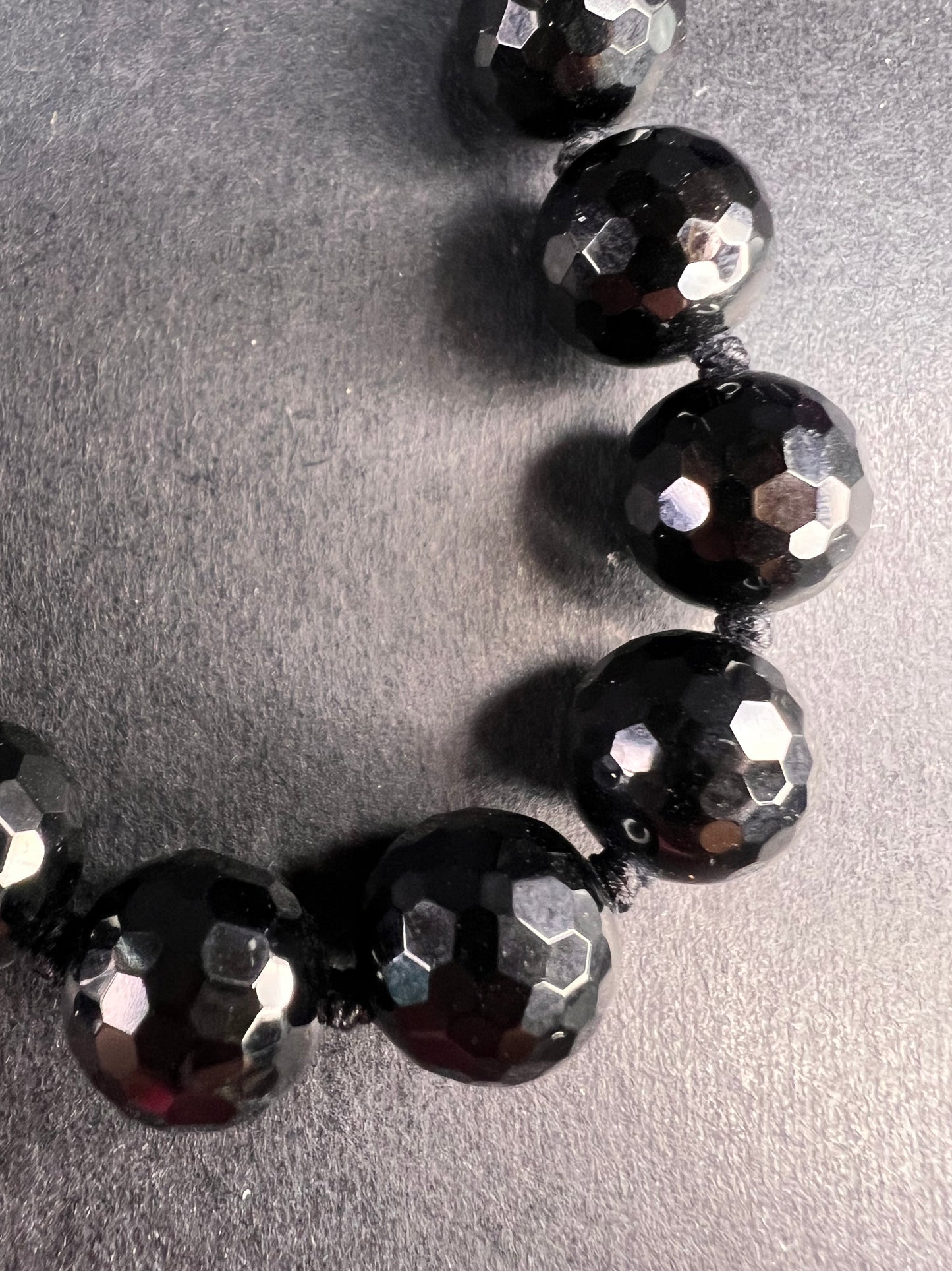 NEW freshwater pearl and black tourmaline 36 inch necklace with sterling silver clasp