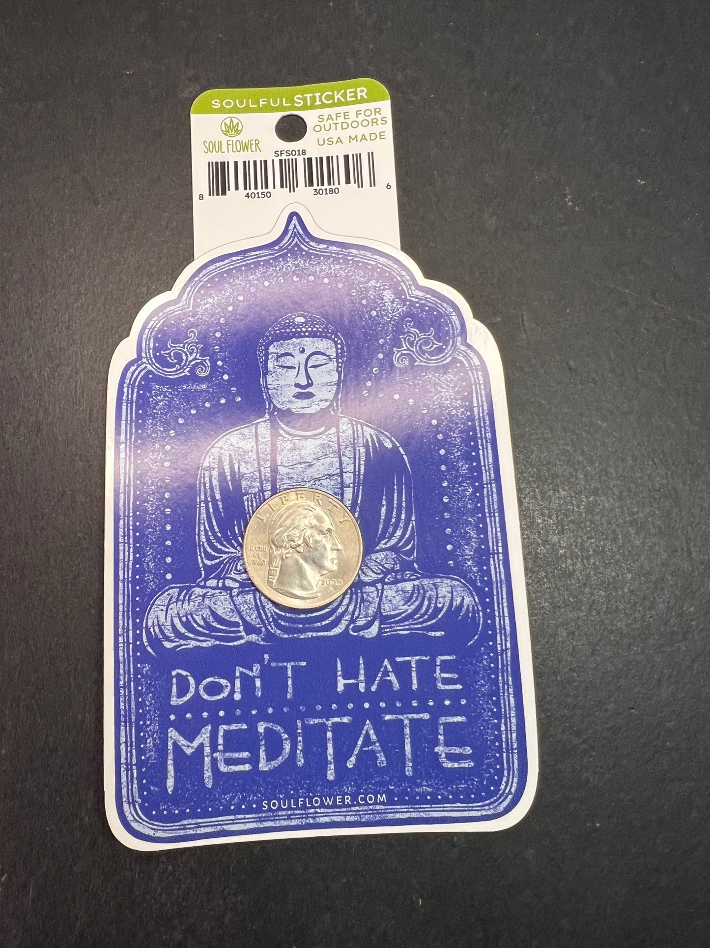Soul Flower “Don’t Hate Meditate” Buddha Sticker – Vinyl Decal