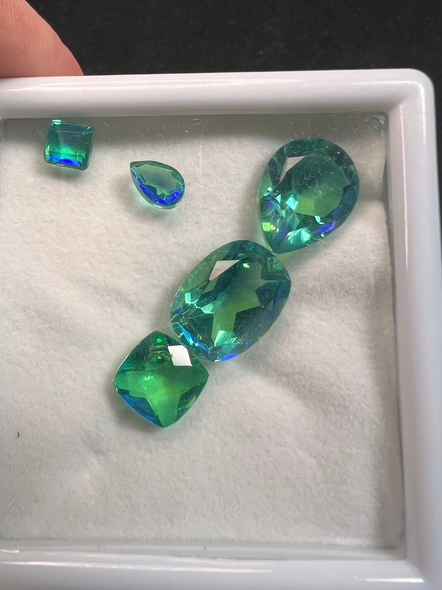 peacock triplet quartz mix of 5 gemstones