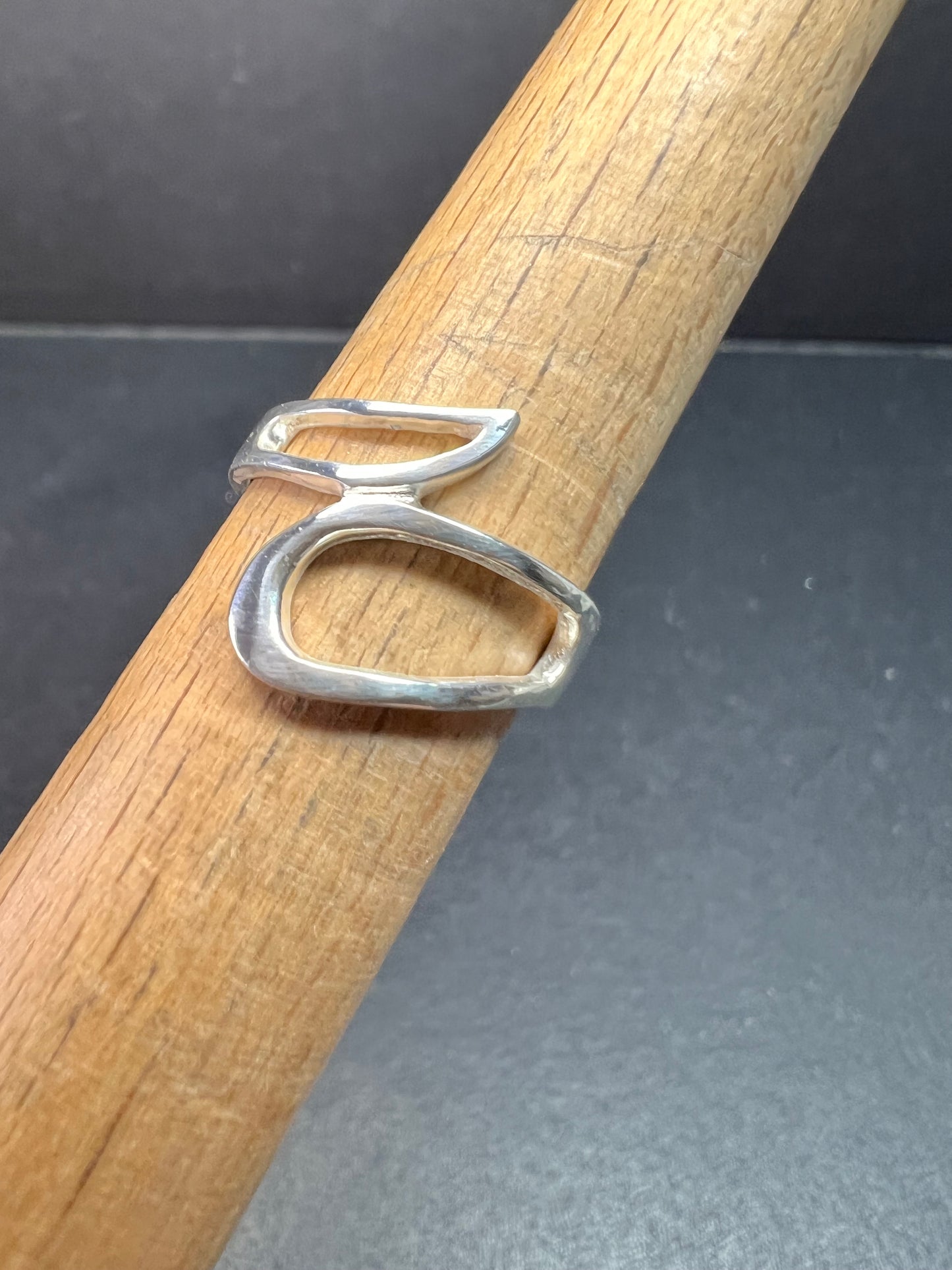 Sterling Silver Open Loop Modernist Ring Size 7.5