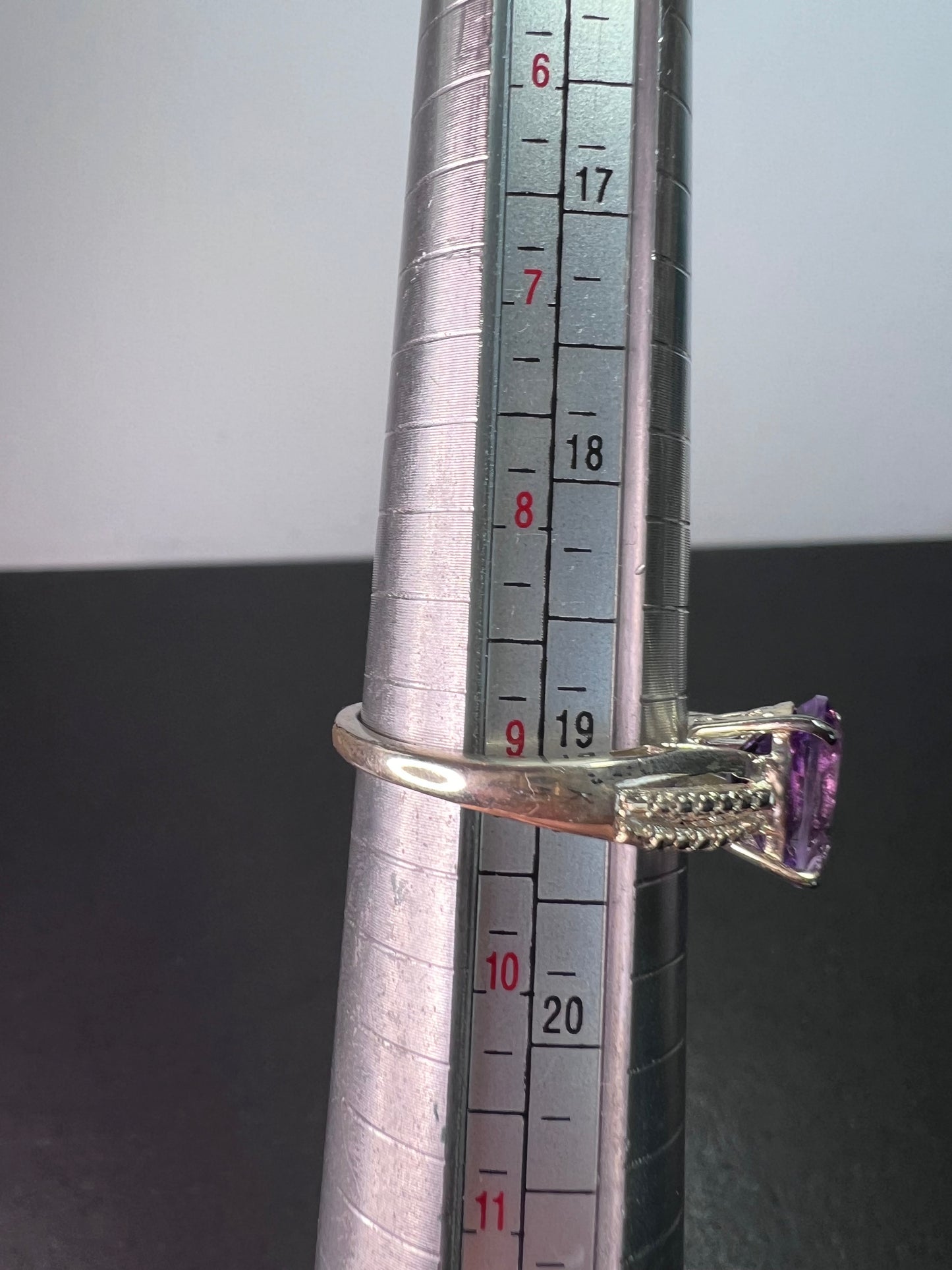 Amethyst sterling silver solitaire ring size 9