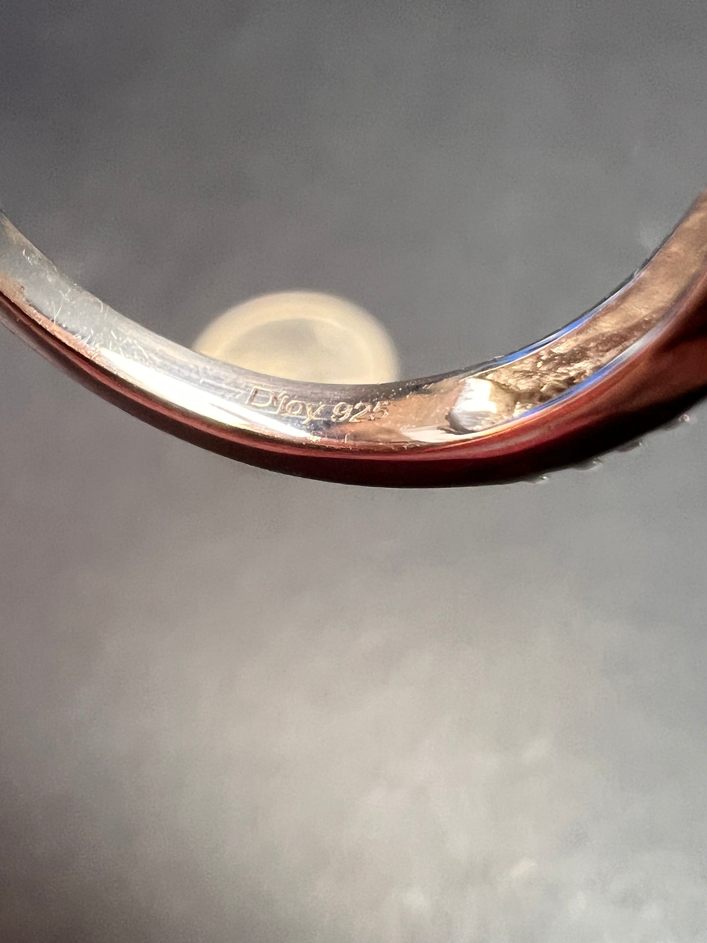 NEW Ceylon Hessonite garnet and zircon ring in rhodium over sterling silver size 7