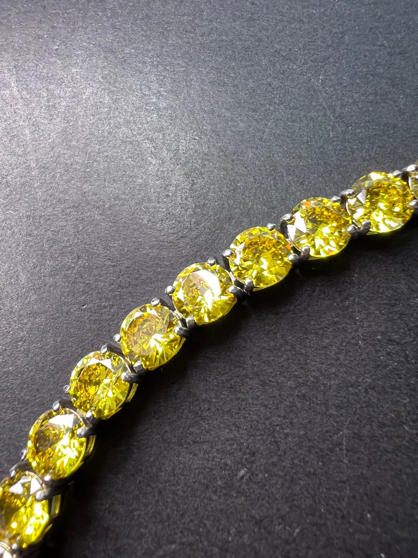 Yellow CZ sterling silver tennis bracelet