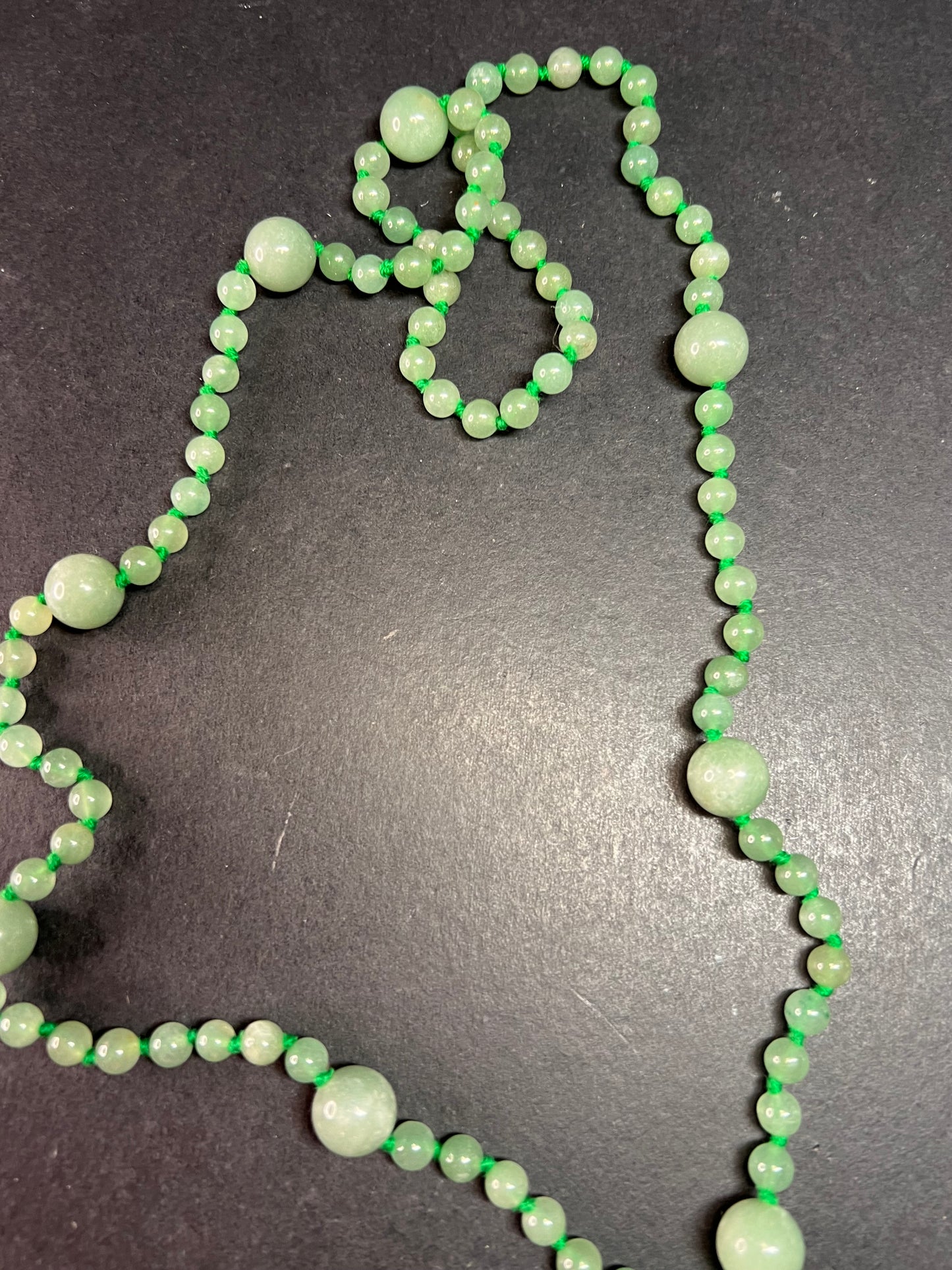 NEW green aventurine endless 30 inch necklace